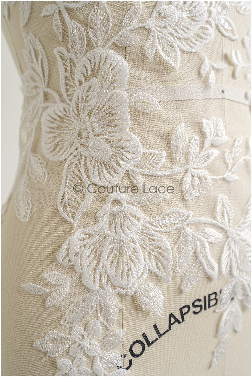 romantischer Blumen-Spitzenaufnäher / Baumwollblumen Applikation / Hochzeitskleid Spitzenapplikation / Brautblumen Applikation// A22-267