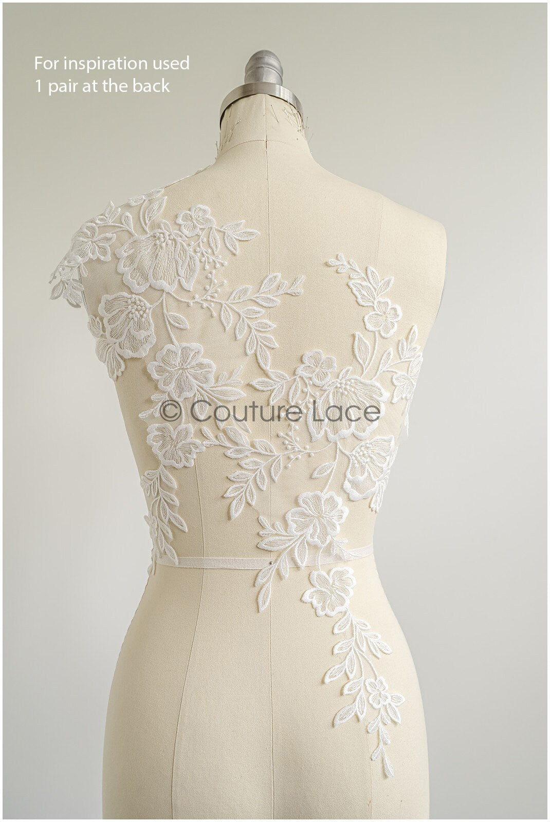 romantischer Blumen-Spitzenaufnäher/ Baumwollblumen Applikation/ Hochzeitskleid Spitzenapplikation/ Brautblumen Applikation// A22-265
