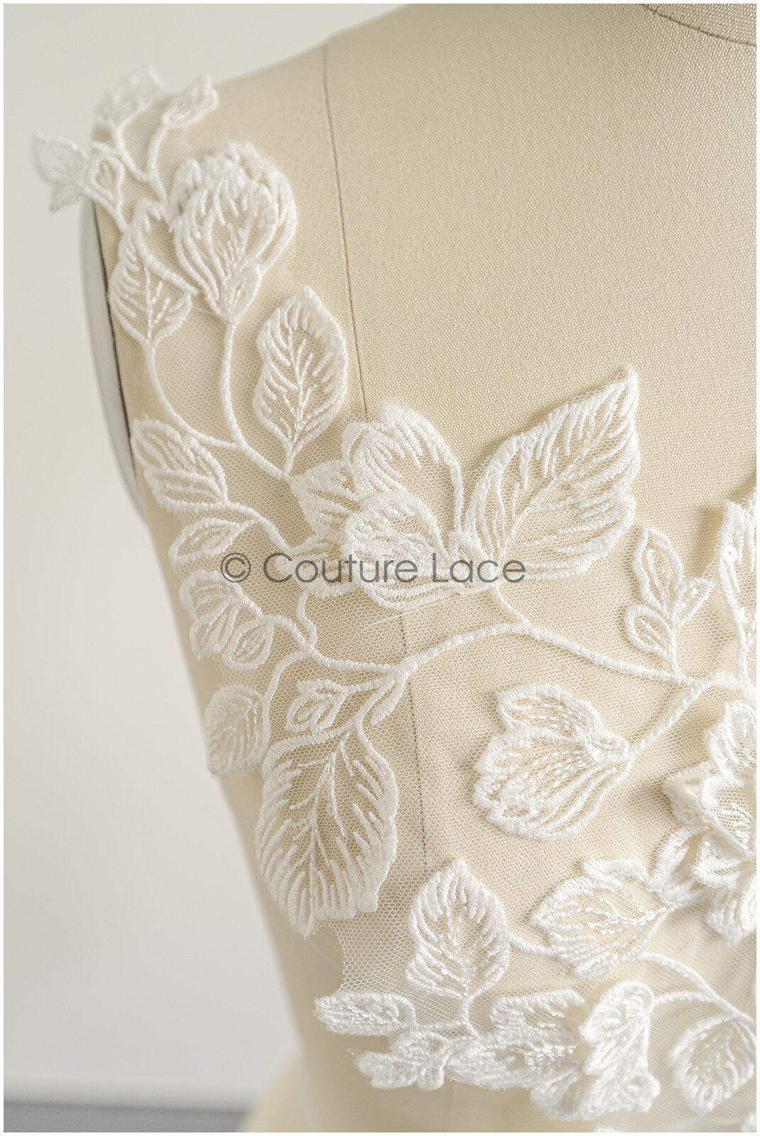 romantischer Blumen-Spitzenaufnäher/ Baumwollblumen Applikation/ Hochzeitskleid Spitzenapplikation/ Brautblumen Applikation// A22-272
