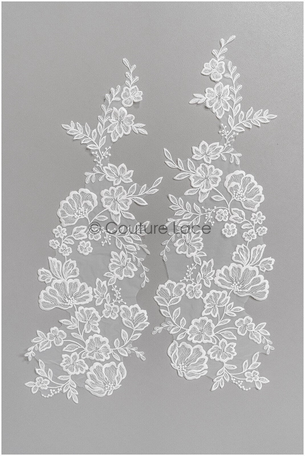 romantischer Blumen-Spitzenaufnäher/ Baumwollblumen Applikation/ Hochzeitskleid Spitzenapplikation/ Brautblumen Applikation// A22-277