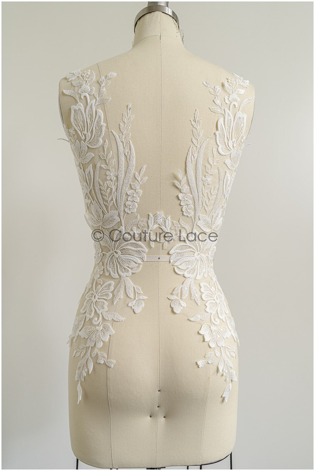romantischer Blumen-Spitzenaufnäher / Baumwollblumen Applikation / Hochzeitskleid Spitzenapplikation / Brautblumen Applikation// A22-279