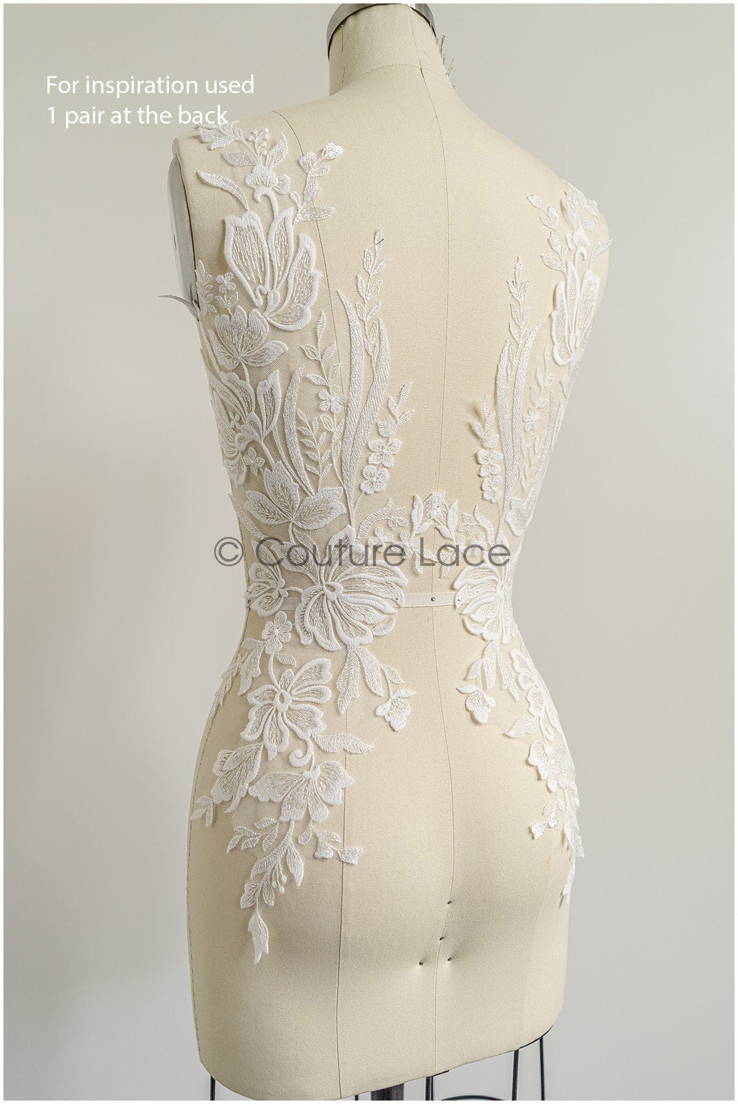 romantischer Blumen-Spitzenaufnäher / Baumwollblumen Applikation / Hochzeitskleid Spitzenapplikation / Brautblumen Applikation// A22-279