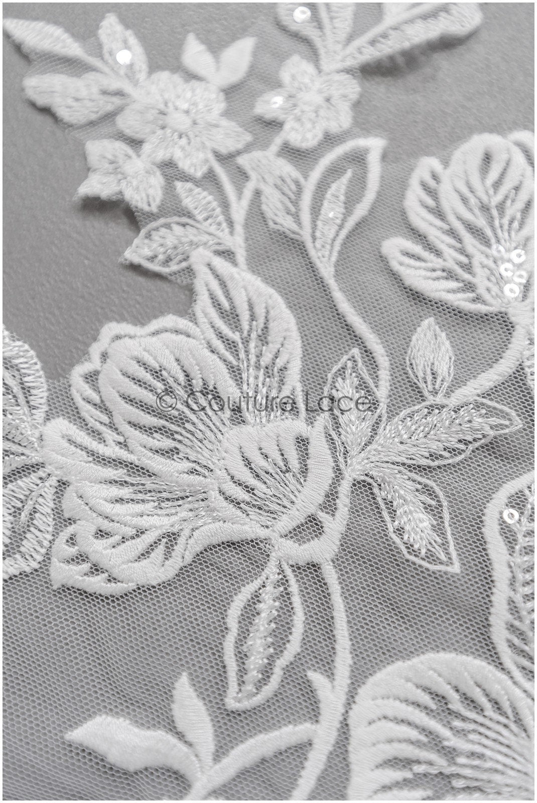 romantischer Magnolien Spitzenaufnäher / Baumwollblume Applikation / Hochzeitskleid Spitzenapplikation / Braut Magnolien Applikation// A22-280