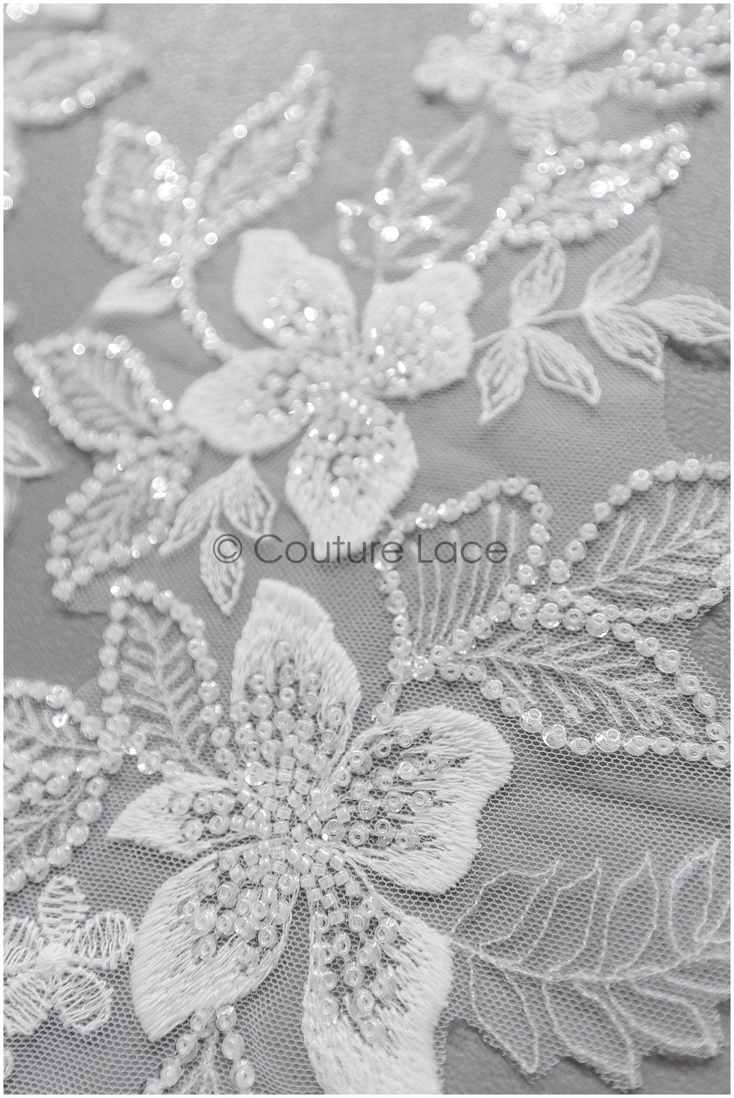 romantischer Blumen-Spitzenaufnäher / Baumwollblumen Applikation / Hochzeitskleid Spitzenapplikation / Brautblumen Applikation// A22-283