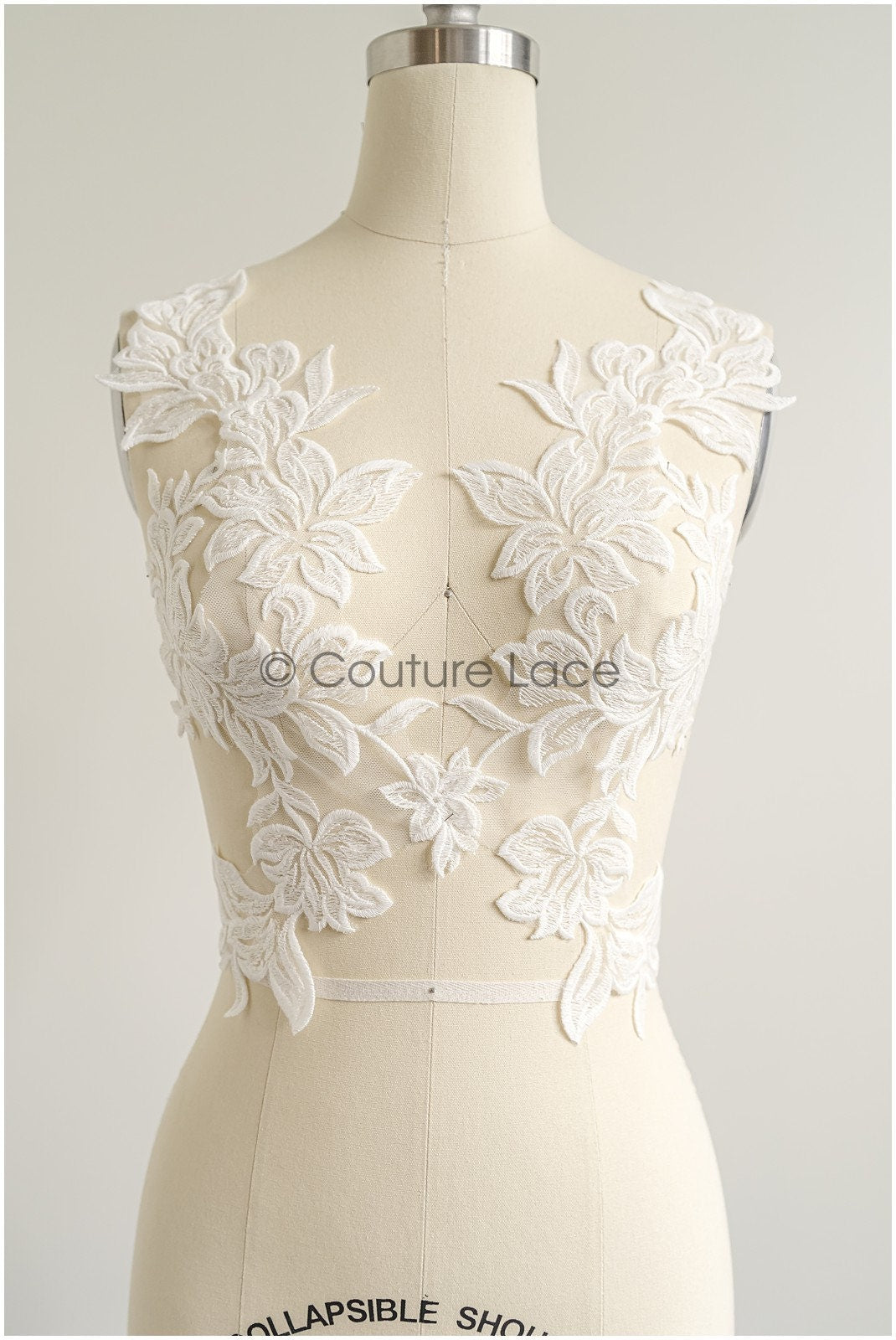 romantischer Magnolien Spitzenaufnäher / Baumwollblume Applikation / Hochzeitskleid Spitzenapplikation / Braut Magnolien Applikation// A22-271