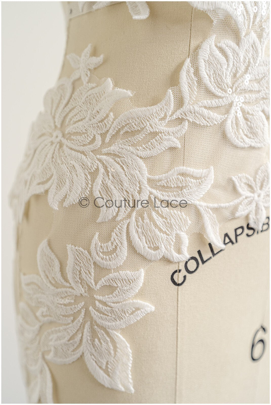 romantischer Magnolien Spitzenaufnäher / Baumwollblume Applikation / Hochzeitskleid Spitzenapplikation / Braut Magnolien Applikation// A22-271