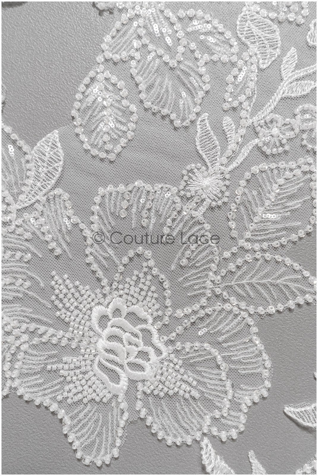 romantischer Perlen Spitzen Patch/ Rayon Blumen Applikation/ Hochzeitskleid SpitzenApplikation/ BrautBlume Applikation// A22-274