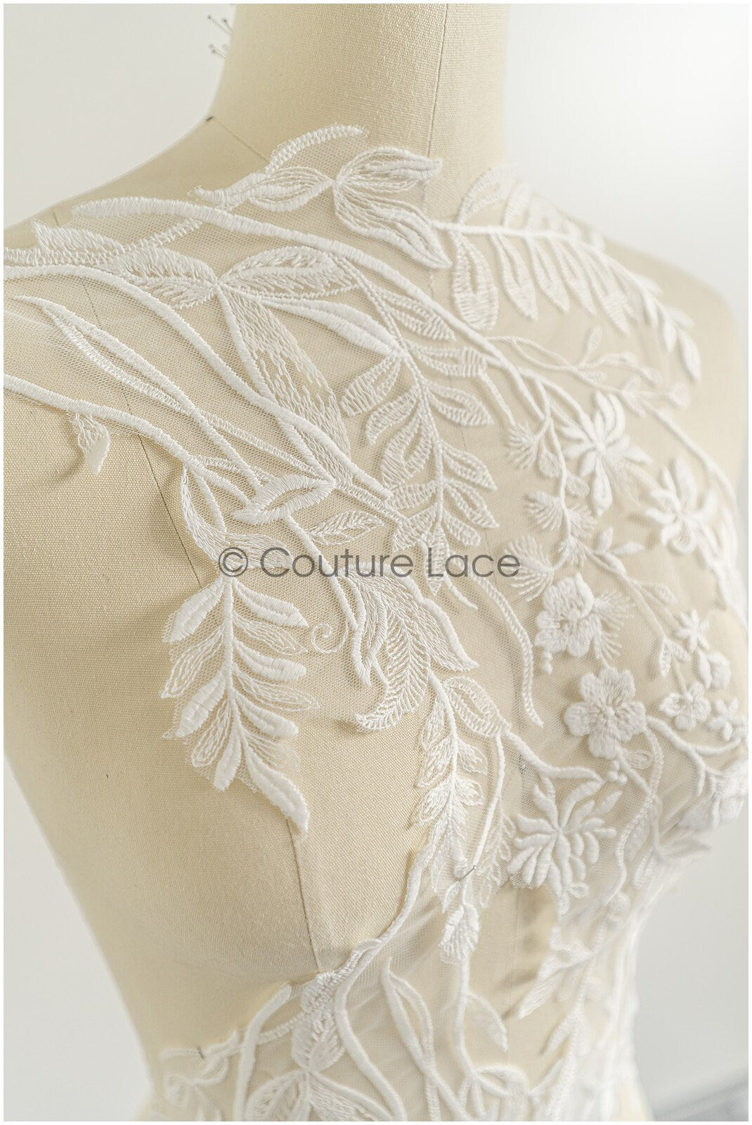 romantischer Wildblumen Spitzen Aufnäher / Wildblumen Applikation / Hochzeitskleid Spitzenapplikation / Braut Wildblumen Applikationen// A22-276