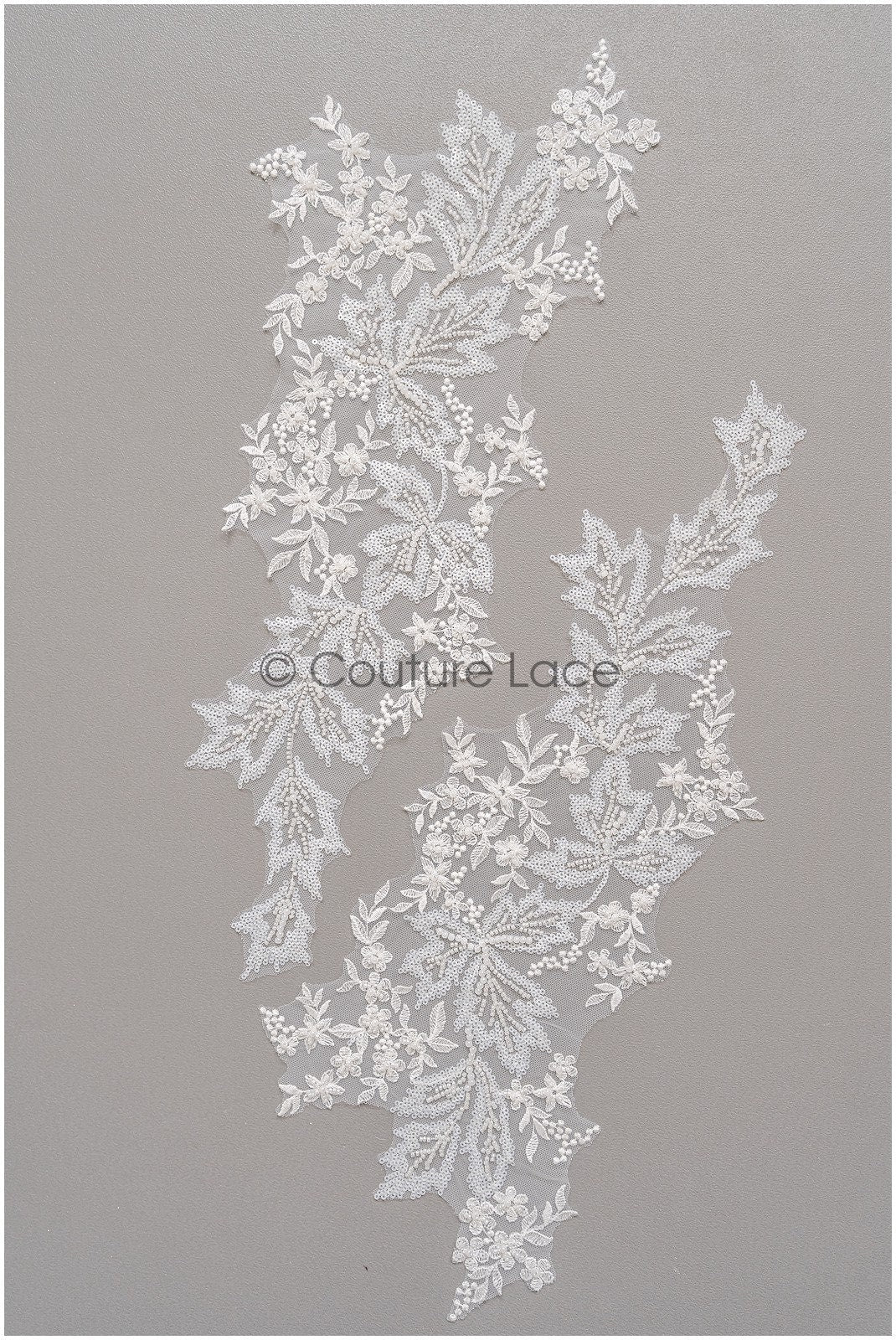 romantischer Blumen-Spitzenaufnäher / Baumwollblumen Applikation / Hochzeitskleid Spitzenapplikation / Brautblumen Applikation// A22-259