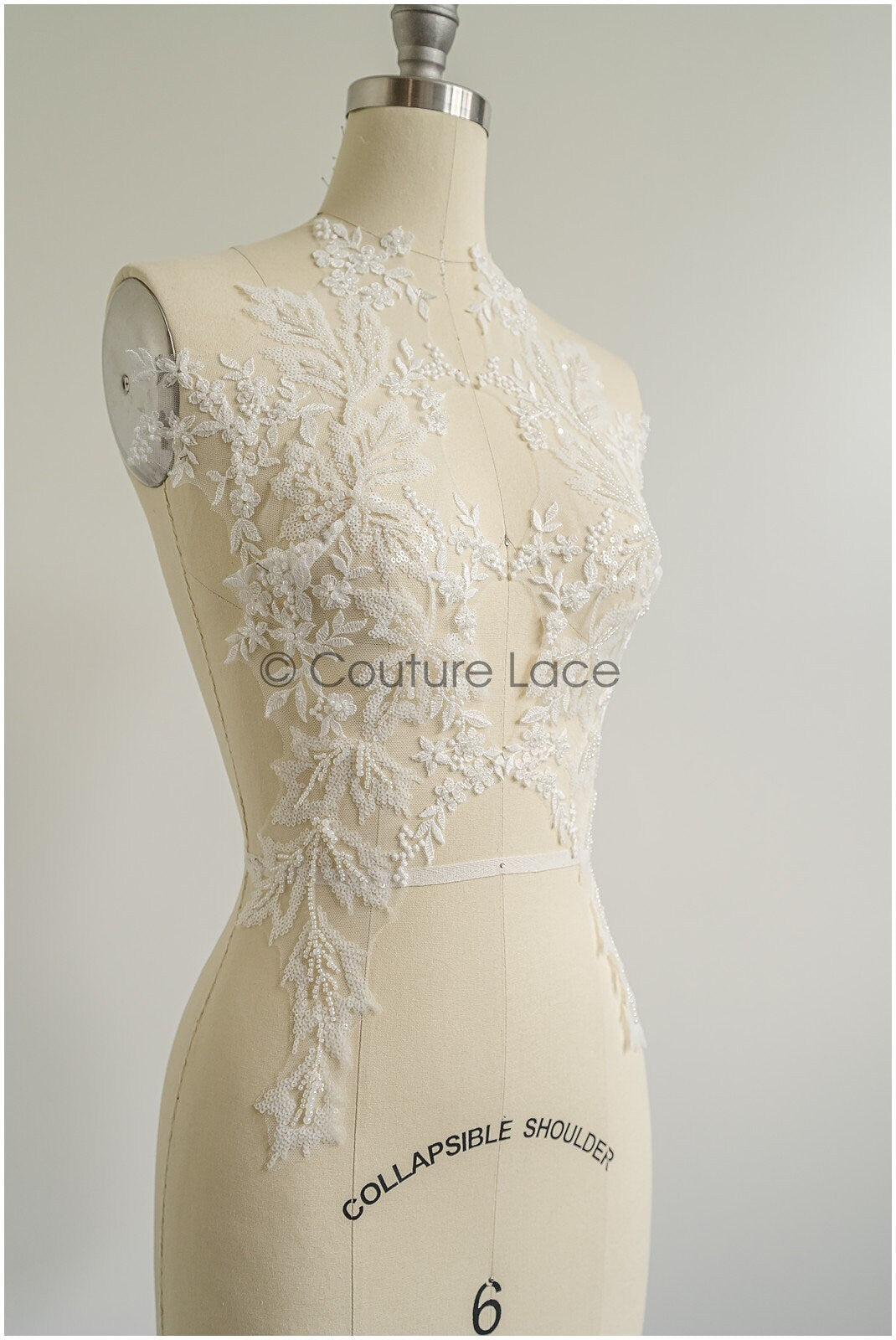 romantischer Blumen-Spitzenaufnäher / Baumwollblumen Applikation / Hochzeitskleid Spitzenapplikation / Brautblumen Applikation// A22-259