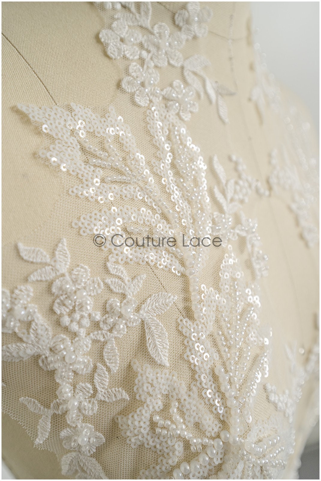 romantischer Blumen-Spitzenaufnäher / Baumwollblumen Applikation / Hochzeitskleid Spitzenapplikation / Brautblumen Applikation// A22-259