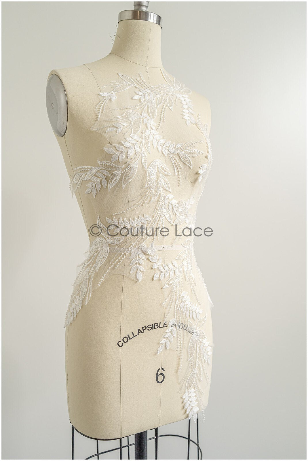 romantischer Blumen-Spitzenaufnäher / Baumwollblumen Applikation / Hochzeitskleid Spitzenapplikation / Brautblumen Applikation// A22-261