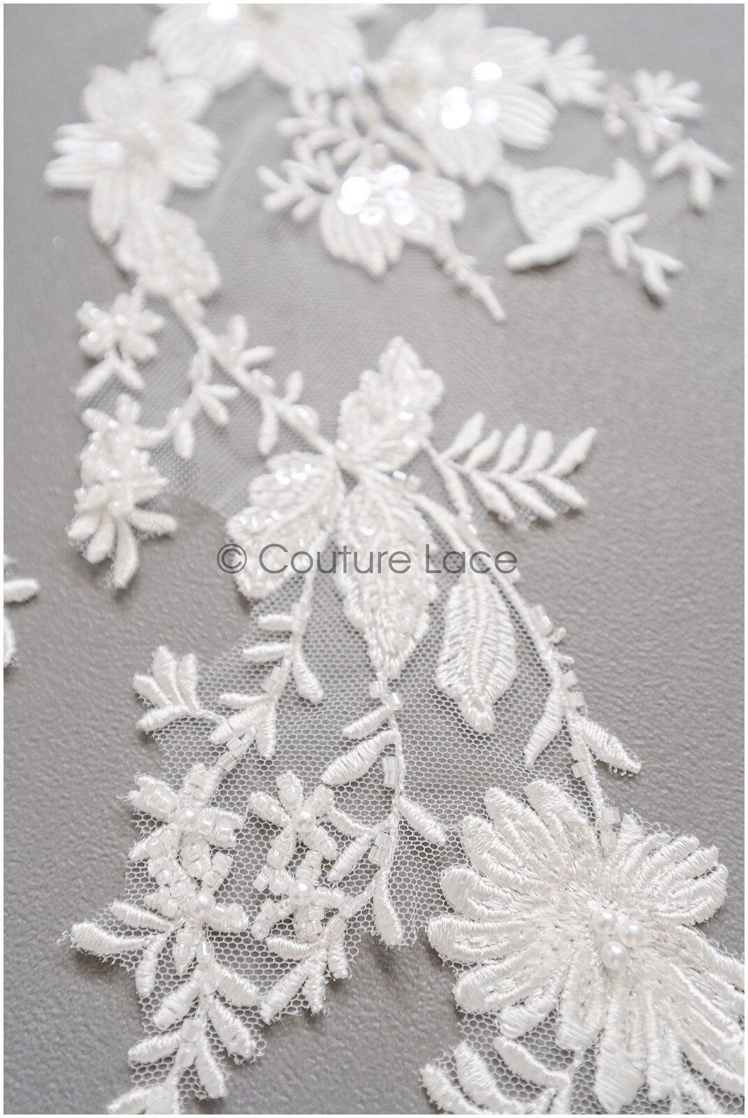 romantischer Blumen-Spitzenaufnäher / Baumwollblumen Applikation / Hochzeitskleid Spitzenapplikation / Brautblumen Applikation// A22-258