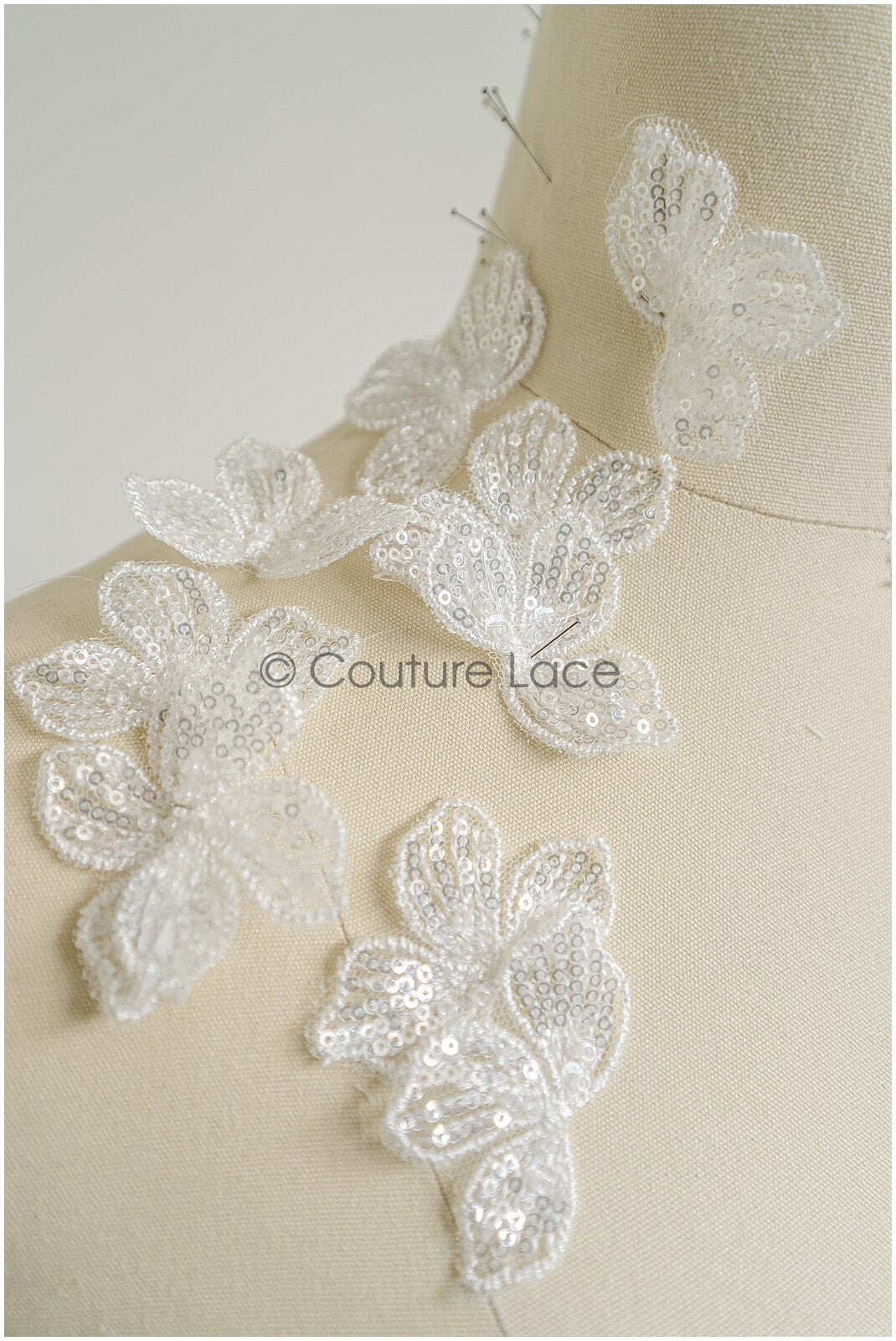 10pcs. Lace flowers for sewing/ 3D flower lace applique/ wedding dress lace applique/ bridal lace// A22-254