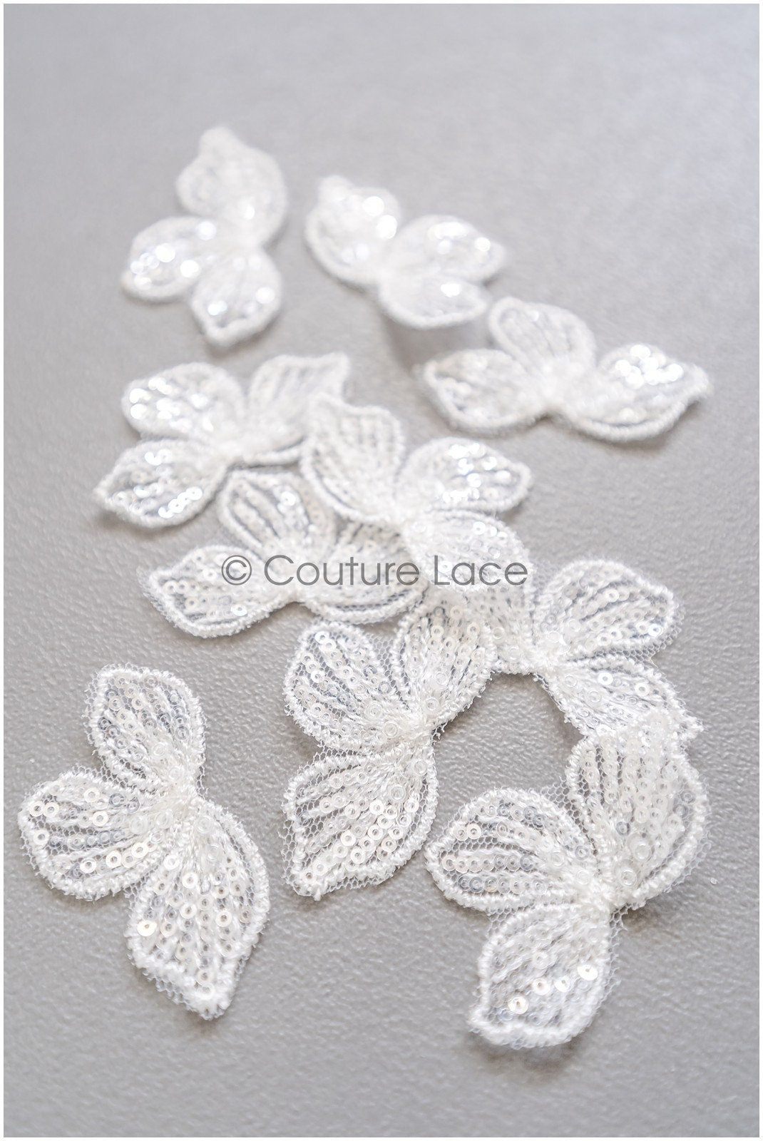 10pcs. Lace flowers for sewing/ 3D flower lace applique/ wedding dress lace applique/ bridal lace// A22-254