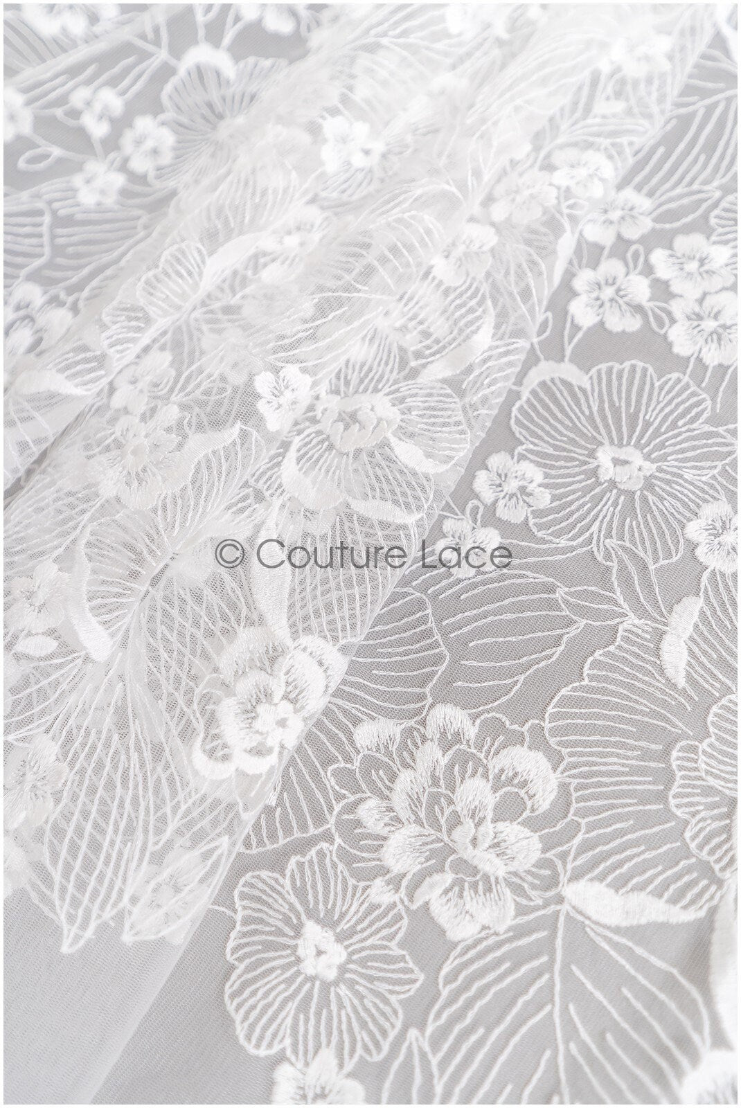 Romantischer Braut Spitzenstoff Off-White/ floraler Couture Spitzenstoff/ Braut bestickte Spitze// L22-010