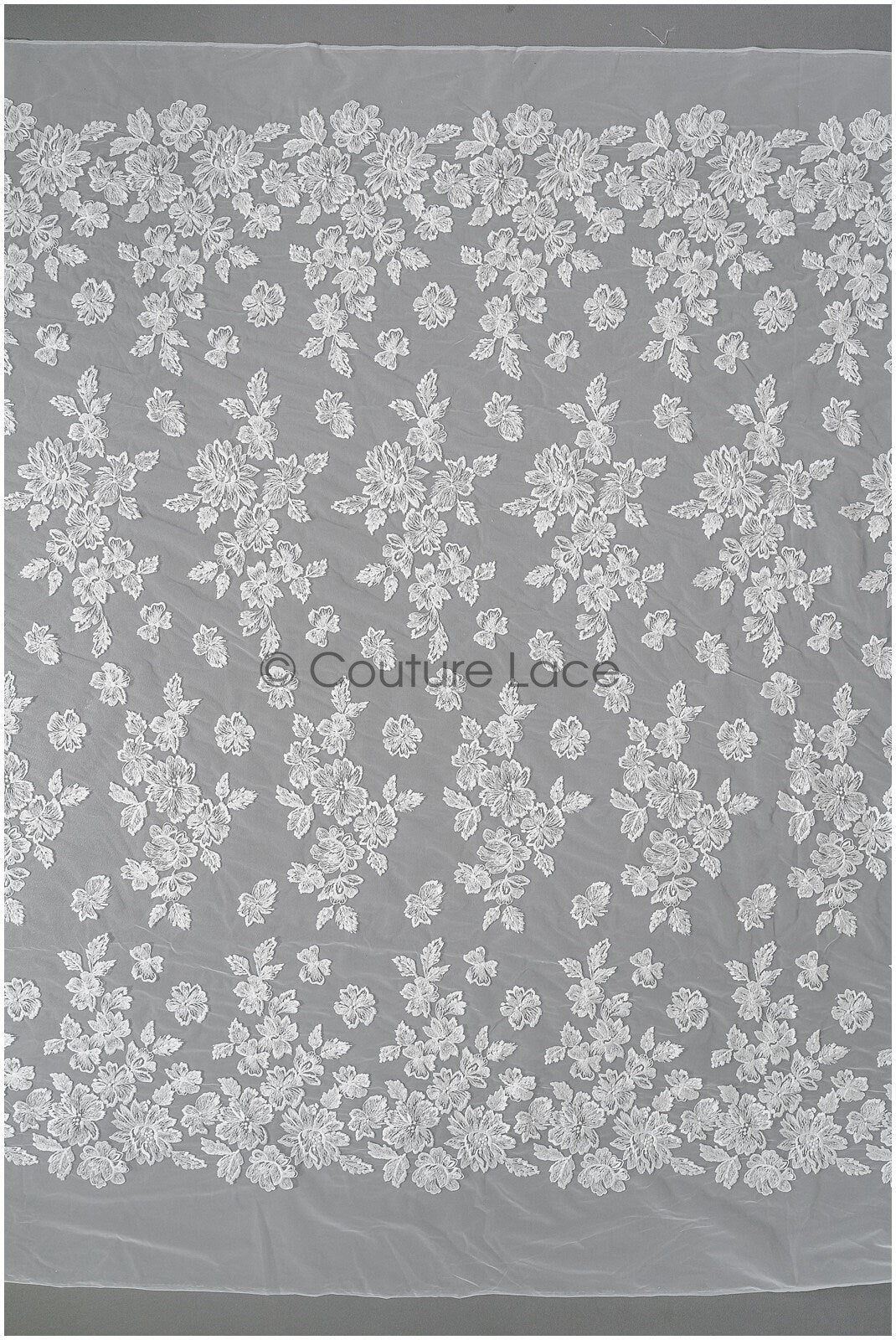 Beautiful lace fabric off-white/ floral tulle fabric/ couture lace fabric/ bridal lace// L22-439
