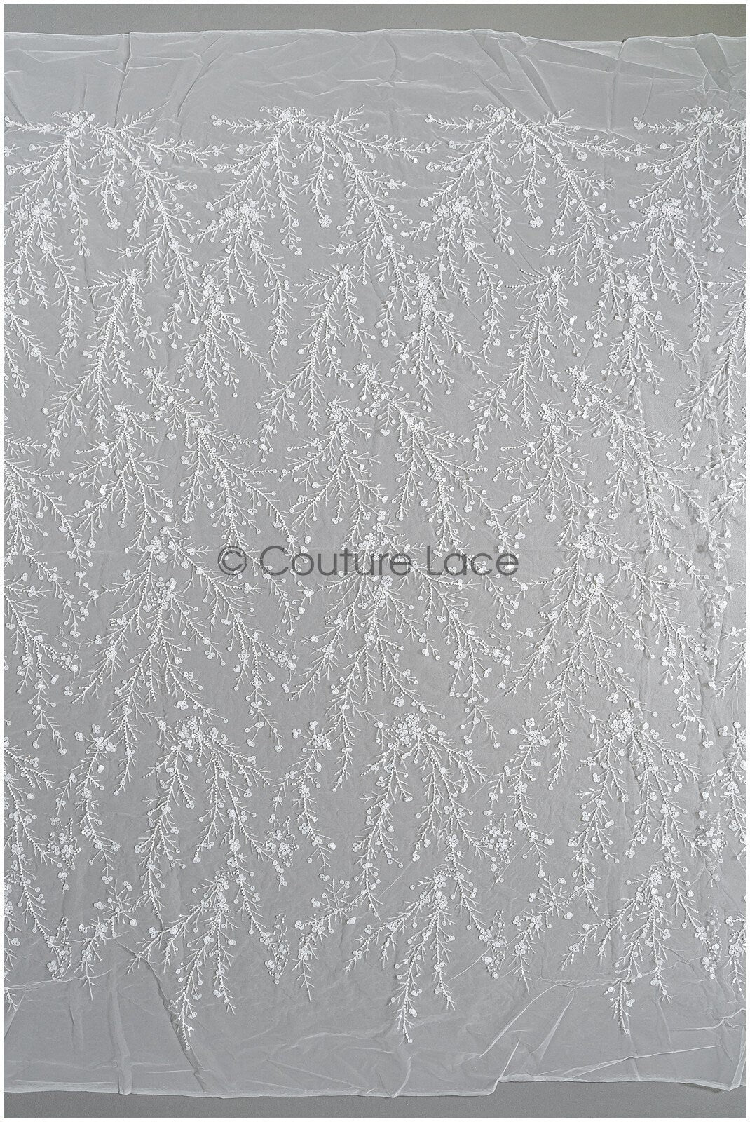 Perlen Spitzenstoff Off-White/ Couture Spitzenstoff/ Brautspitze/ Perlenspitze// L22-449