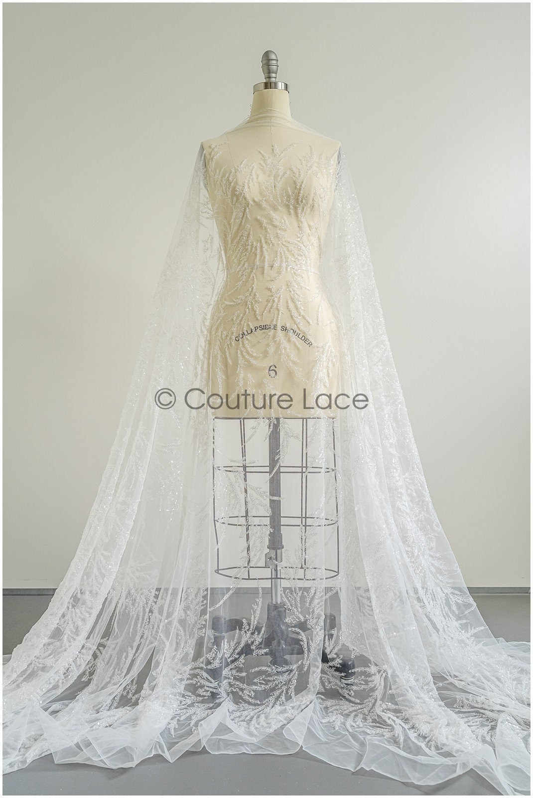 Perlen Braut Spitzenstoff Off-White/ Perlen Spitze Stoff/ Couture Spitzenstoff/ Brautspitze// L22-447