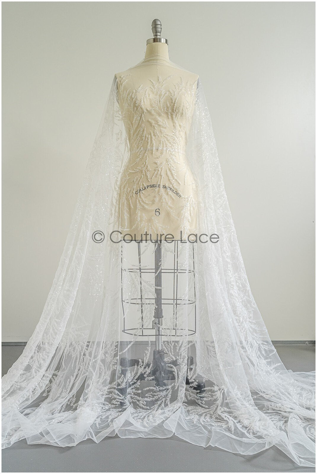 Perlen Braut Spitzenstoff Off-White/ Perlen Spitze Stoff/ Couture Spitzenstoff/ Brautspitze// L22-447