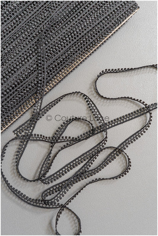 4yds Boho Häkelspitzenborte Schwarz/ geometrische Spitze Borte/ Braut Guipure Spitze/ schwarze Spitze// T22-191