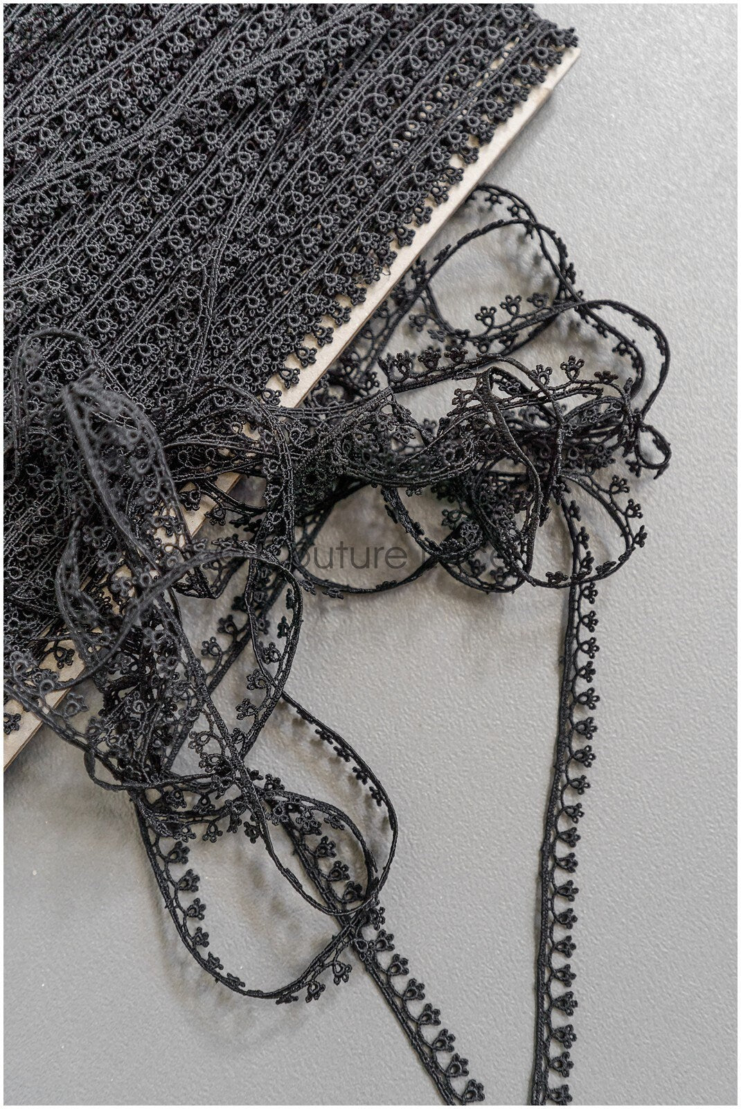 4yds Boho Lace Trim Black/ Guipure Crocheted Lace Trim/ Bridal Lace// T22-192