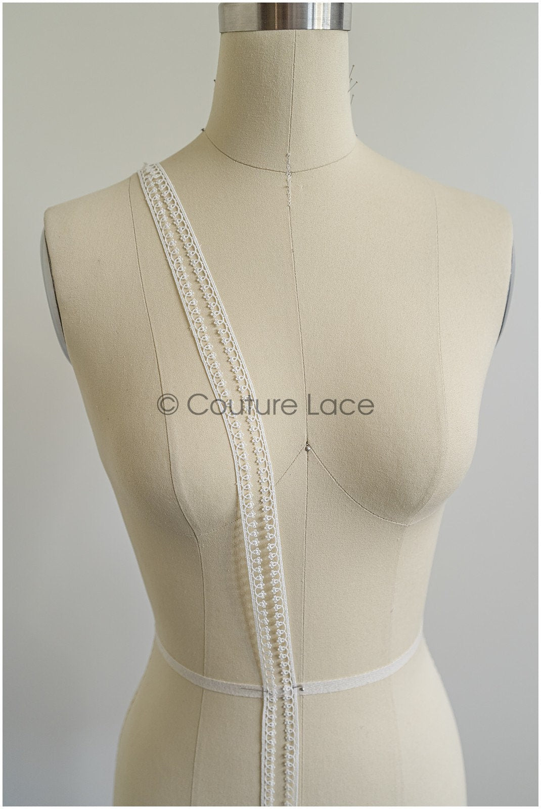 4yds Boho Lace Trim Off-White/ Geometric Lace Trim/ Bridal Guipure Lace Trim// T22-193