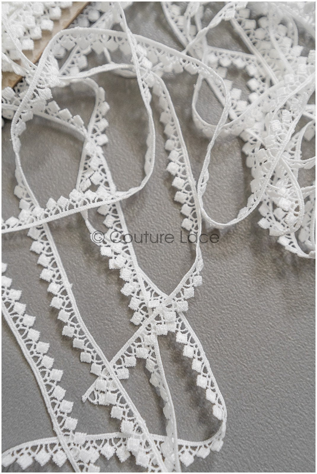 4yds Boho Lace Trim Off-White/ Bridal Lace Trim/ Guipure Lace Trim/ Dot Lace Trim// T22-194