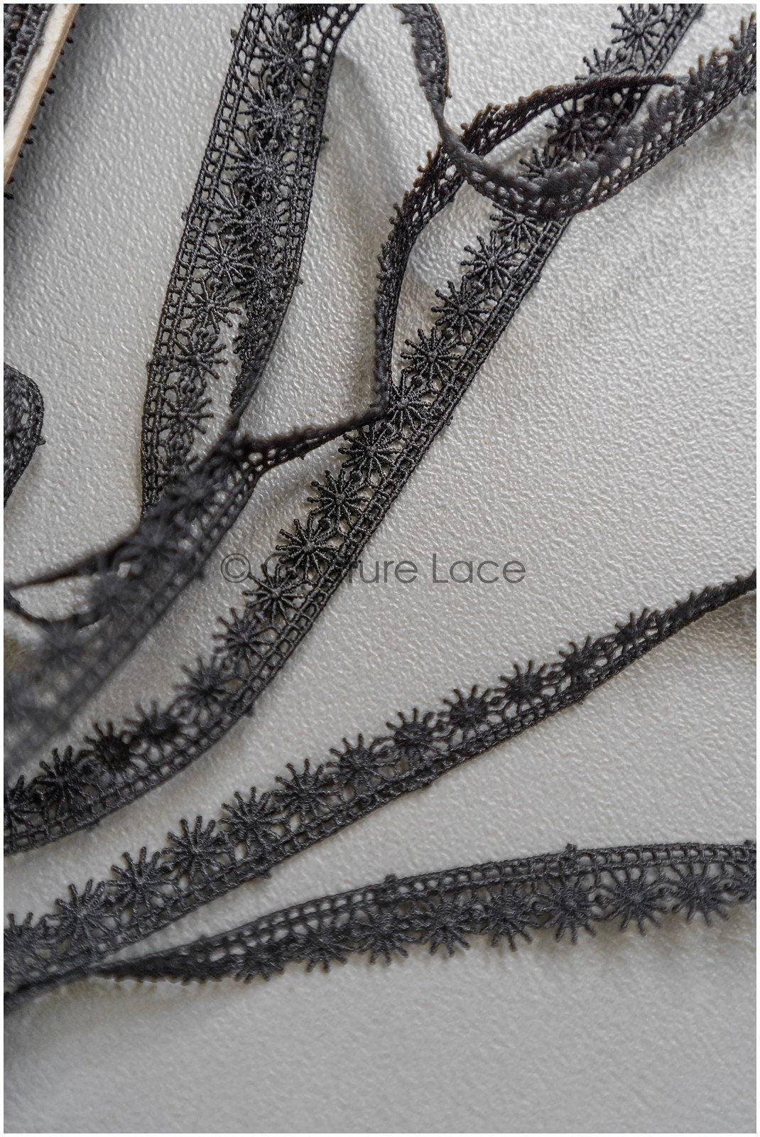 4yds Boho Crochet Lace Trim/ Black Lace Trim/ Bridal Guipure Lace Trim/ Black Lace// T22-199