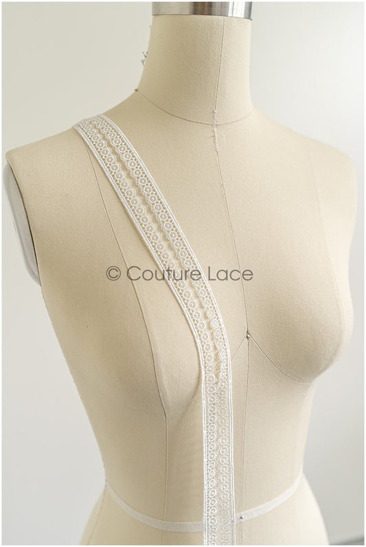 4yds Boho dentelle garniture Off-White/ dentelle romantique pour robes de mariée/ dentelle Guipure/ dentelle flocon de neige// T22-200