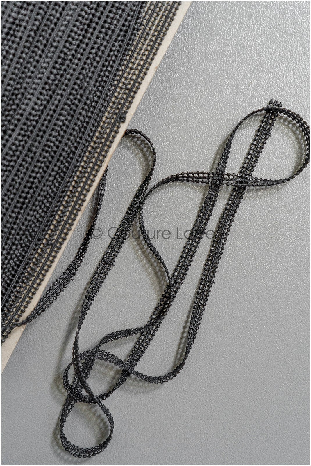 4yds Boho Crochet Lace Trim Black/ Bridal Lace Trim/ Guipure Lace Trim/ Wedding Dress Lace// T22-206