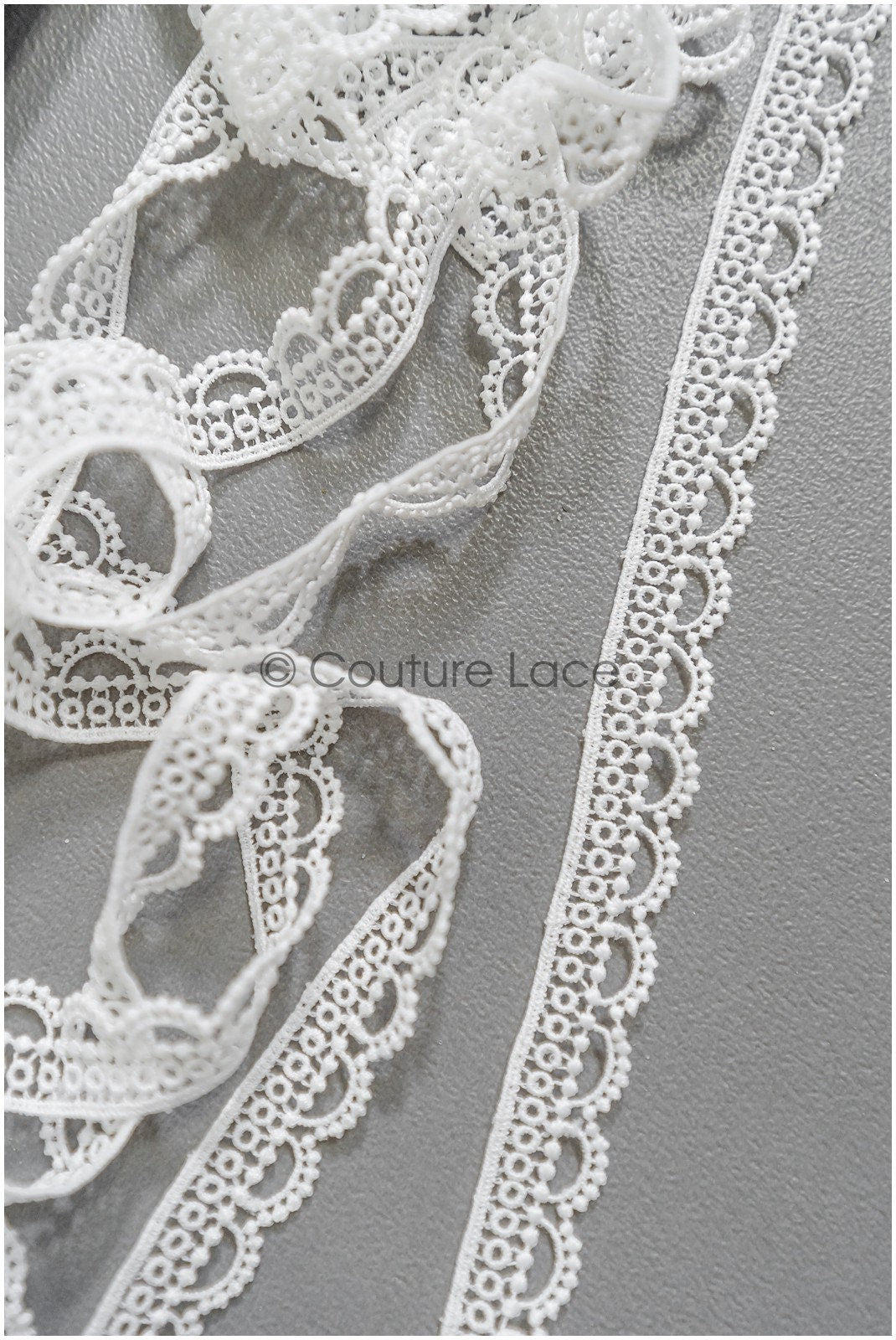 4yds Boho Lace Trim Off-White/ Lace Trim for Wedding Dresses/ Guipure Lace/ Dot Lace// T22-207
