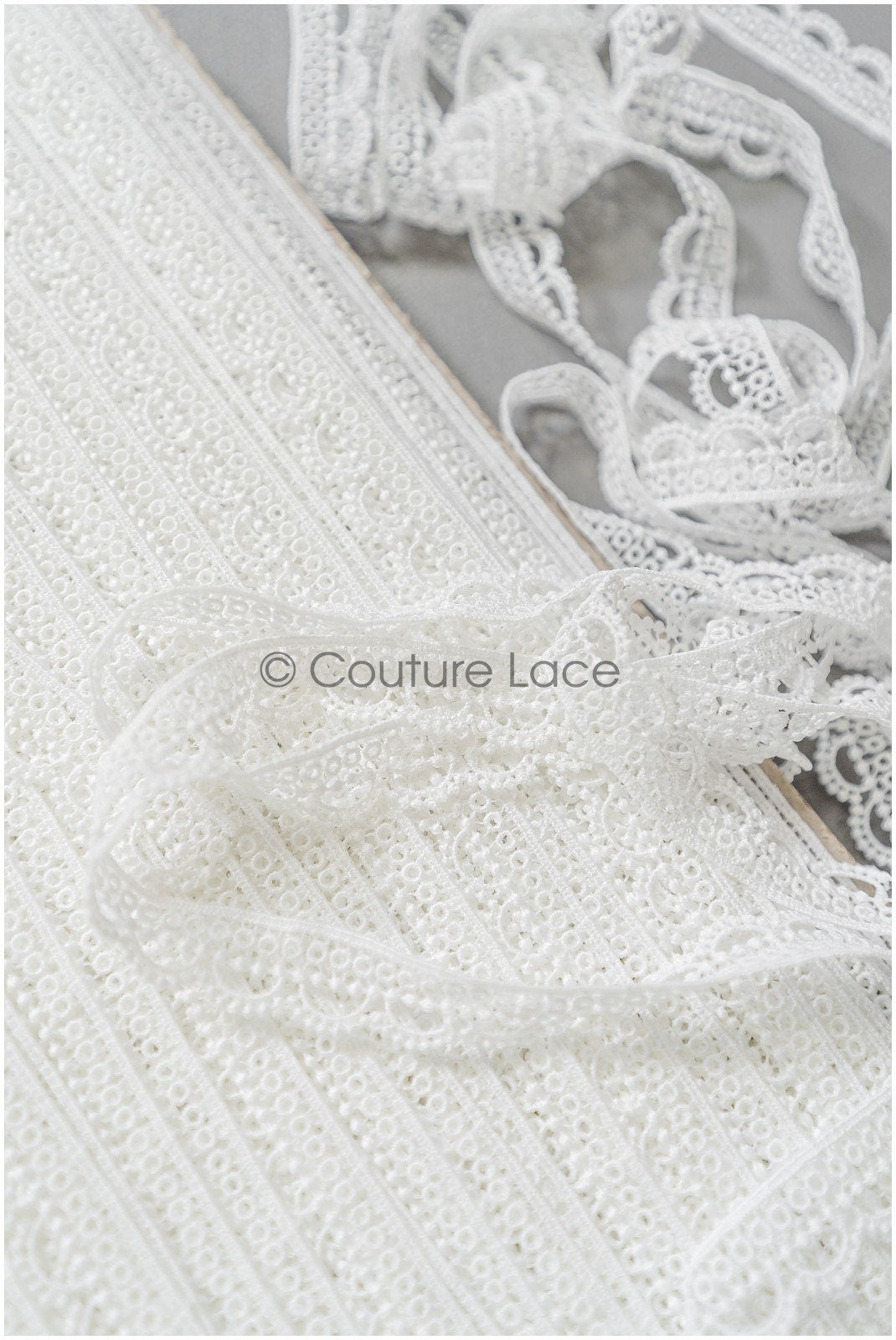 4yds Boho Lace Trim Off-White/ Lace Trim for Wedding Dresses/ Guipure Lace/ Dot Lace// T22-207
