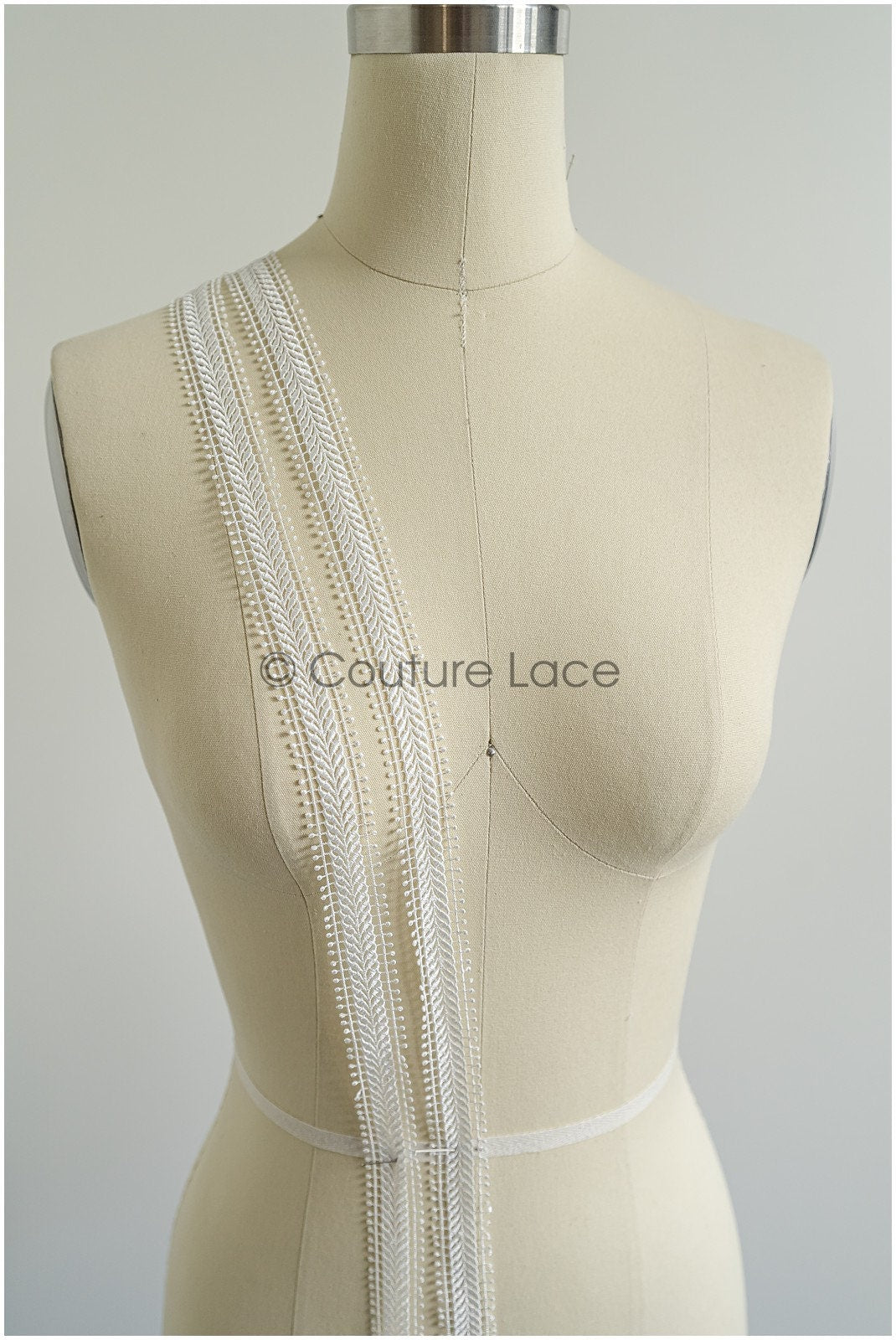 4yds Boho Lace Trim Off-White/ Crocheted Lace Trim/ Bridal Guipure Lace Trim/ Dot Lace// T22-212