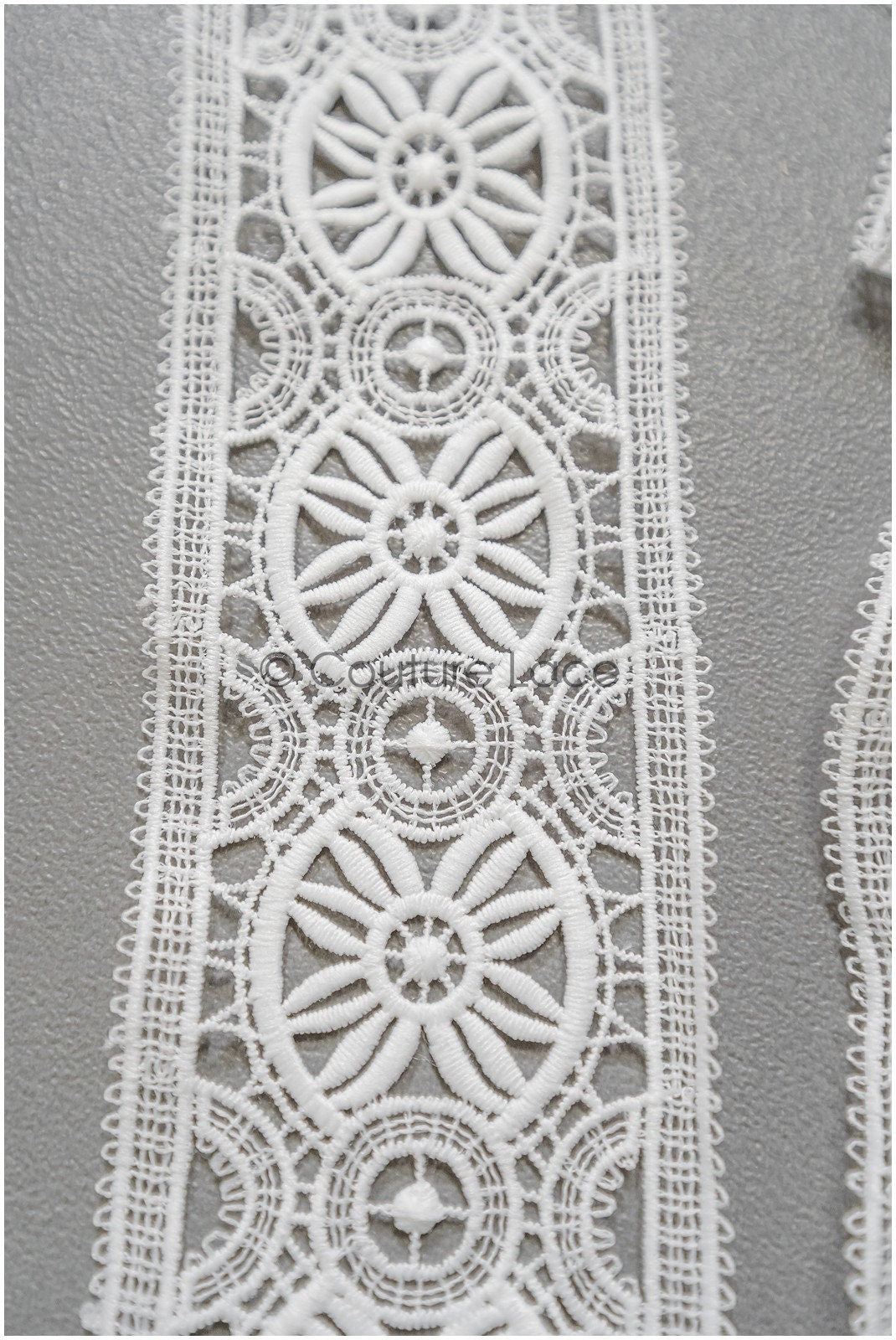 4yds Boho Crochet Lace Trim Off-White/ Bridal Guipure Lace Trim/ Dot Lace Trim// T22-214