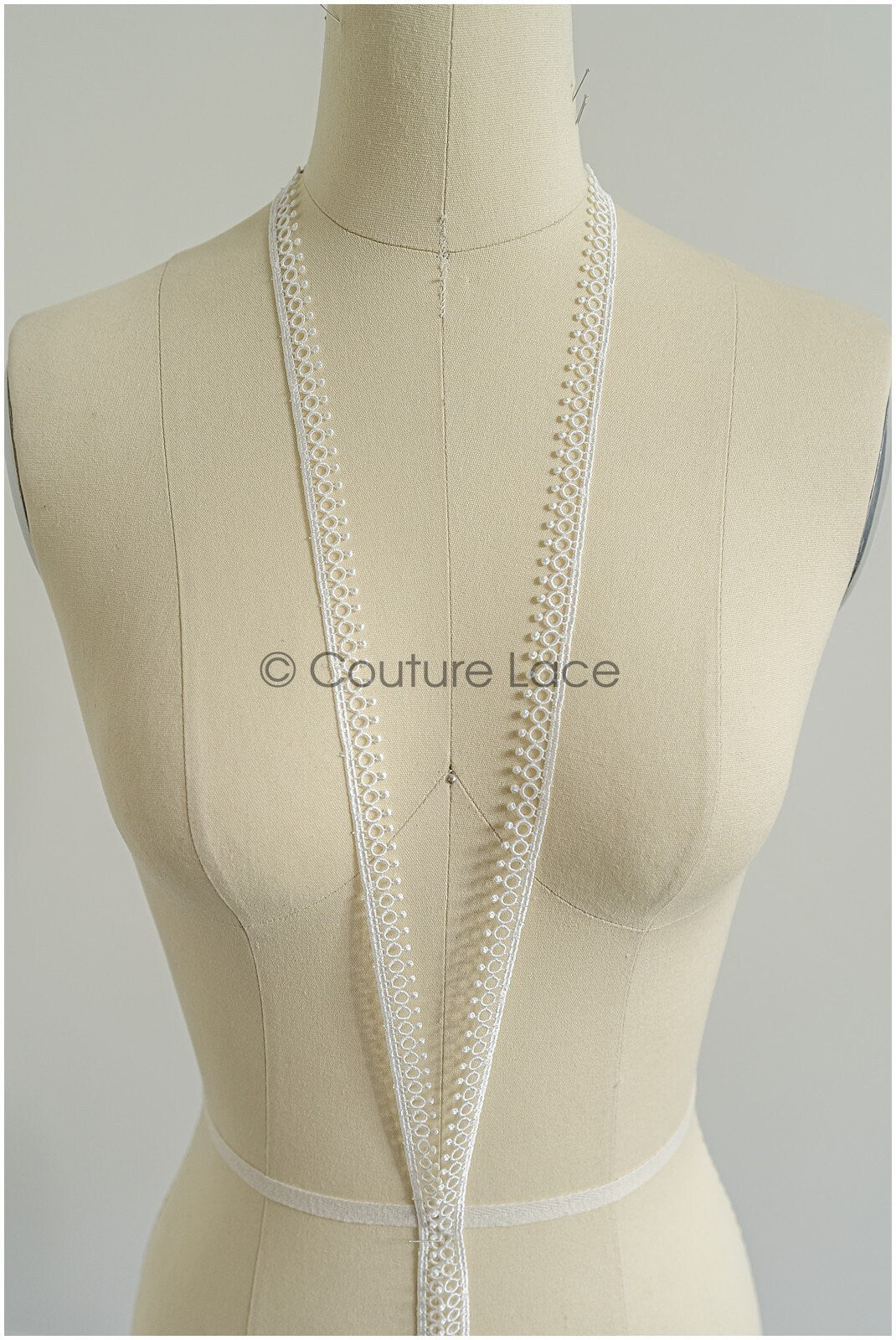 4yds / off-white boho crochet lace trim / geometric lace trim / bridal guipure lace trim / off-white dot lace trim // T22-217