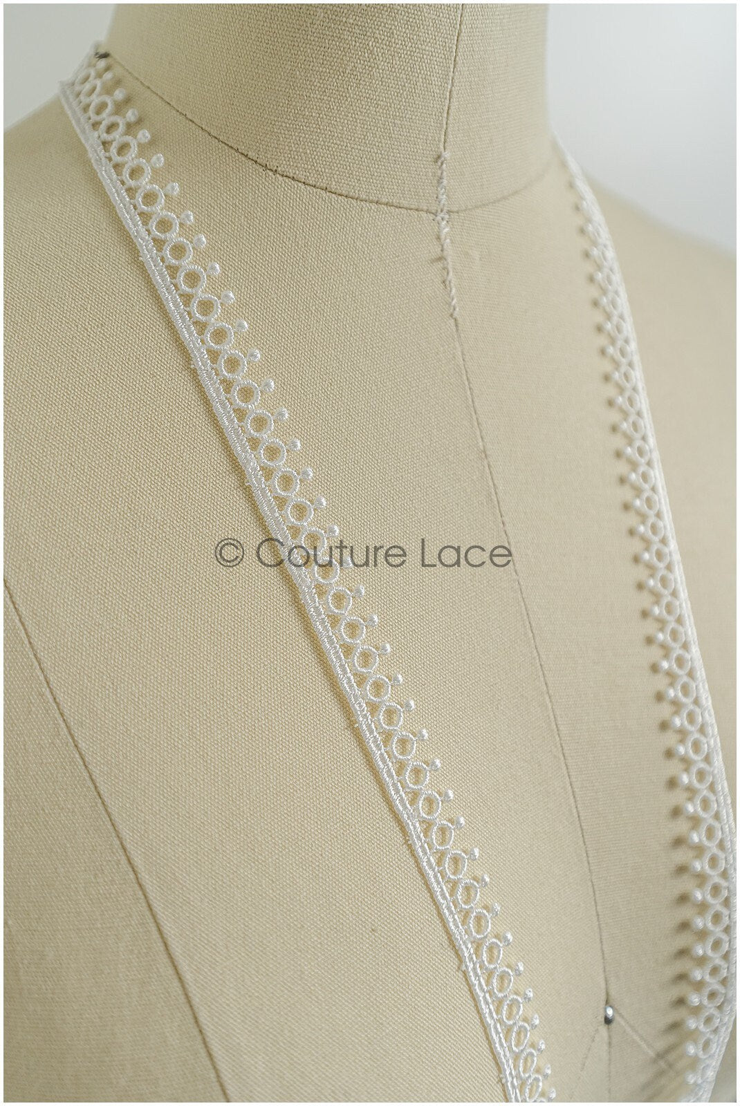 4yds / off-white boho crochet lace trim / geometric lace trim / bridal guipure lace trim / off-white dot lace trim // T22-217