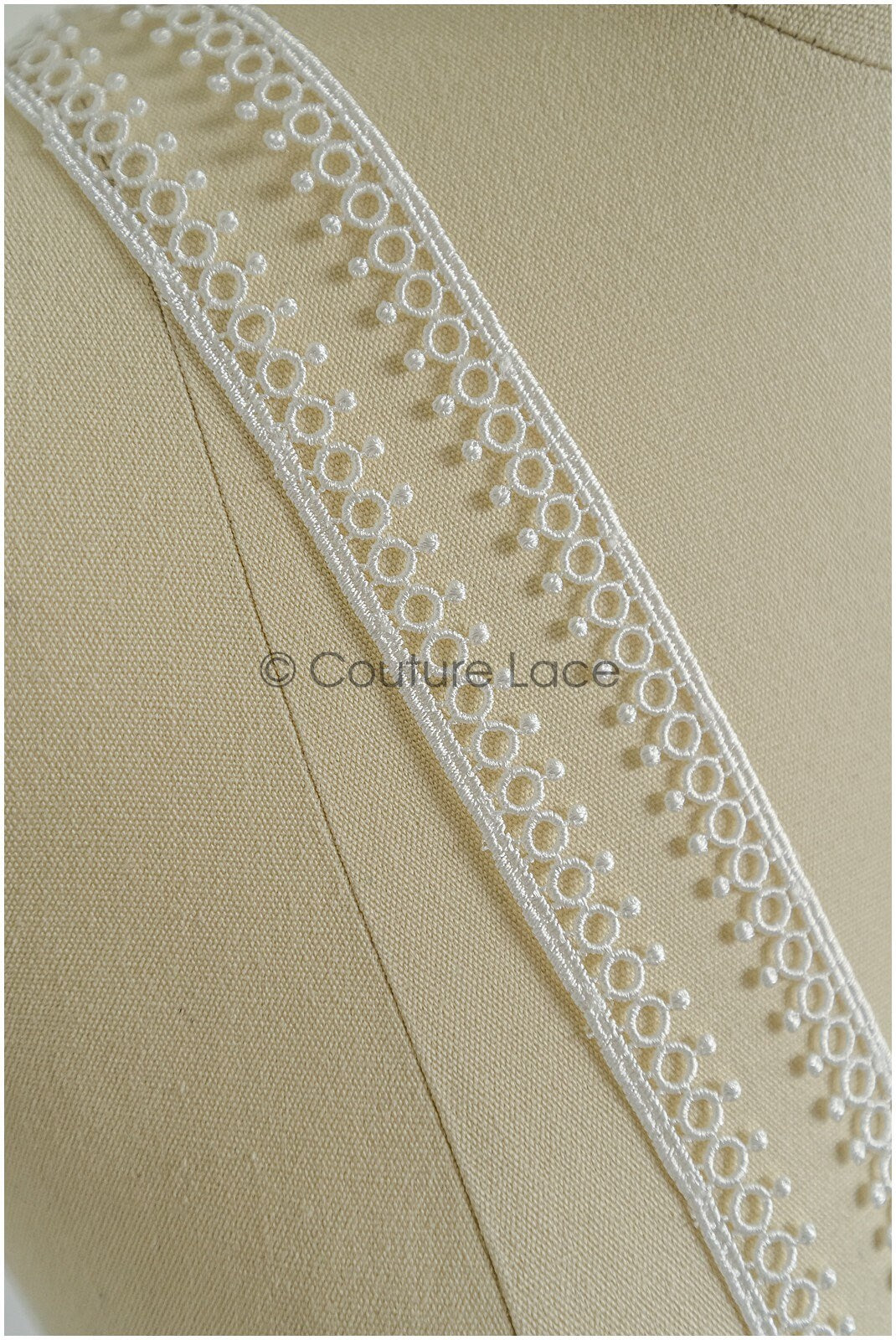 4yds / off-white boho crochet lace trim / geometric lace trim / bridal guipure lace trim / off-white dot lace trim // T22-217