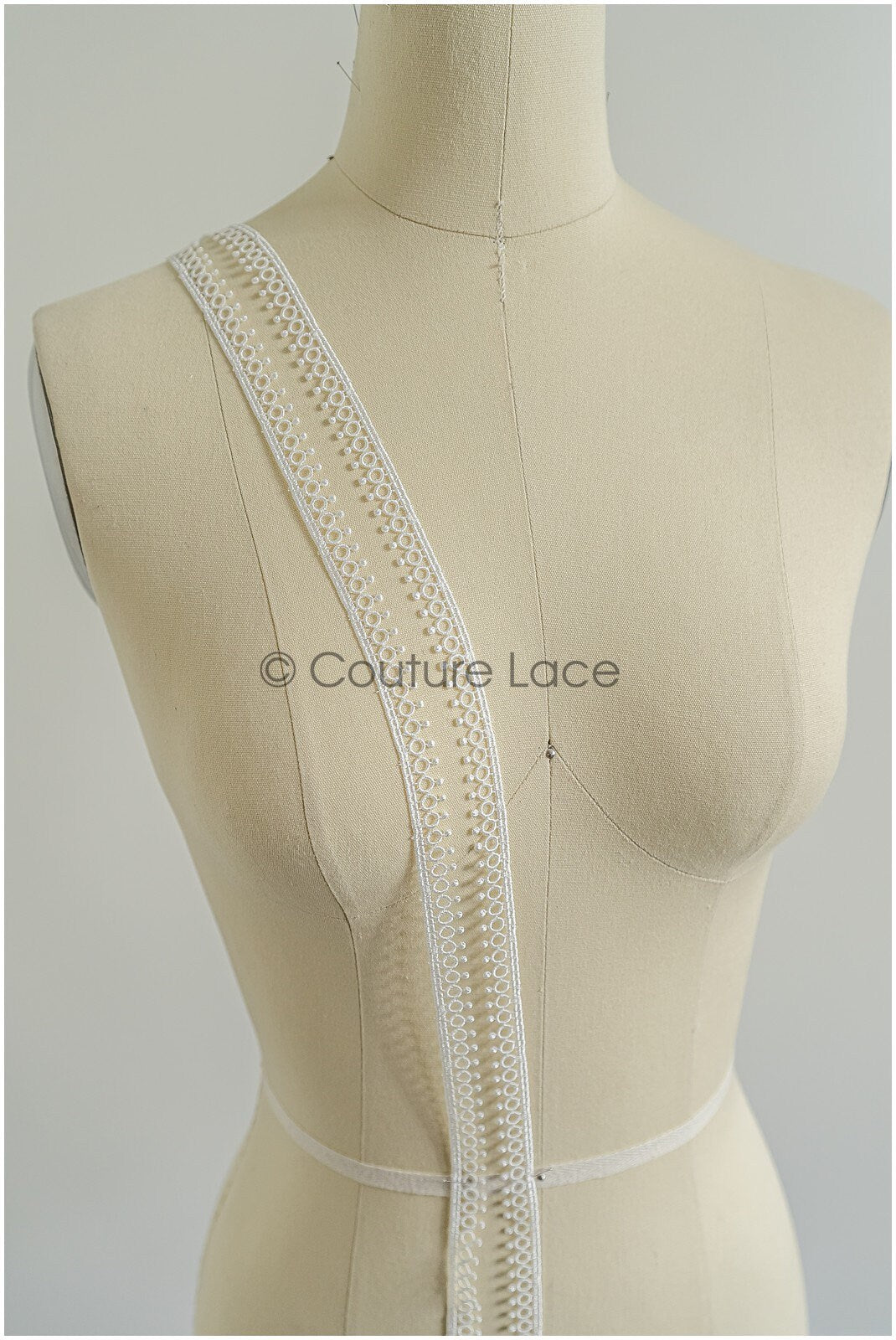 4yds / off-white boho crochet lace trim / geometric lace trim / bridal guipure lace trim / off-white dot lace trim // T22-217