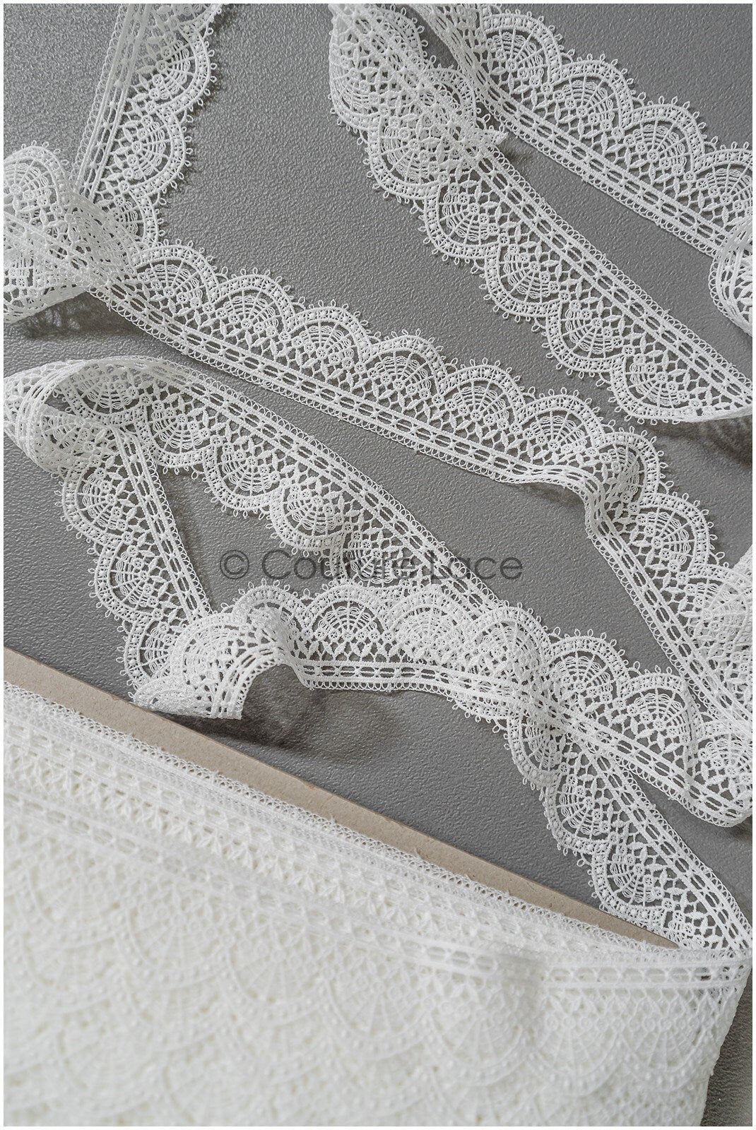 4yds / off-white boho crochet lace trim / geometric lace trim / bridal guipure lace trim / off-white dot lace trim // T22-218