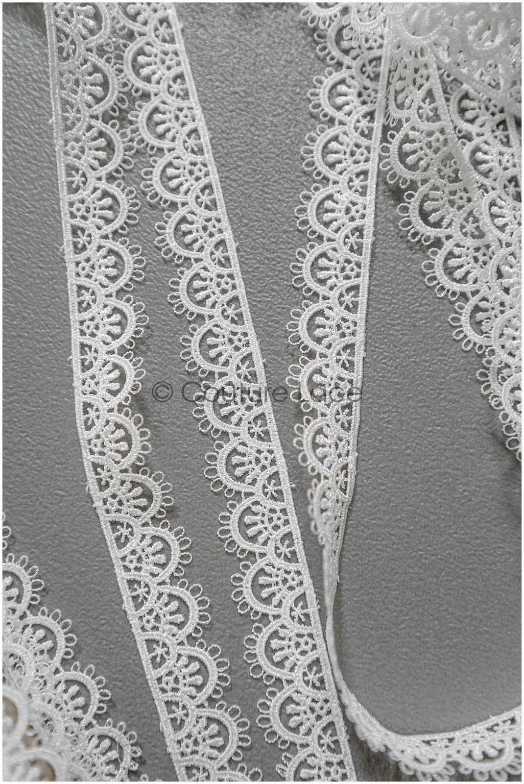 4yds / off-white boho crochet lace trim / geometric lace trim / bridal guipure lace trim / off-white dot lace trim // T22-220