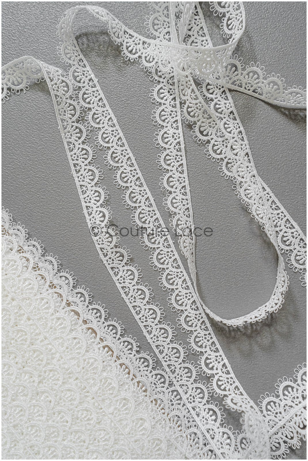 4yds / off-white boho crochet lace trim / geometric lace trim / bridal guipure lace trim / off-white dot lace trim // T22-220