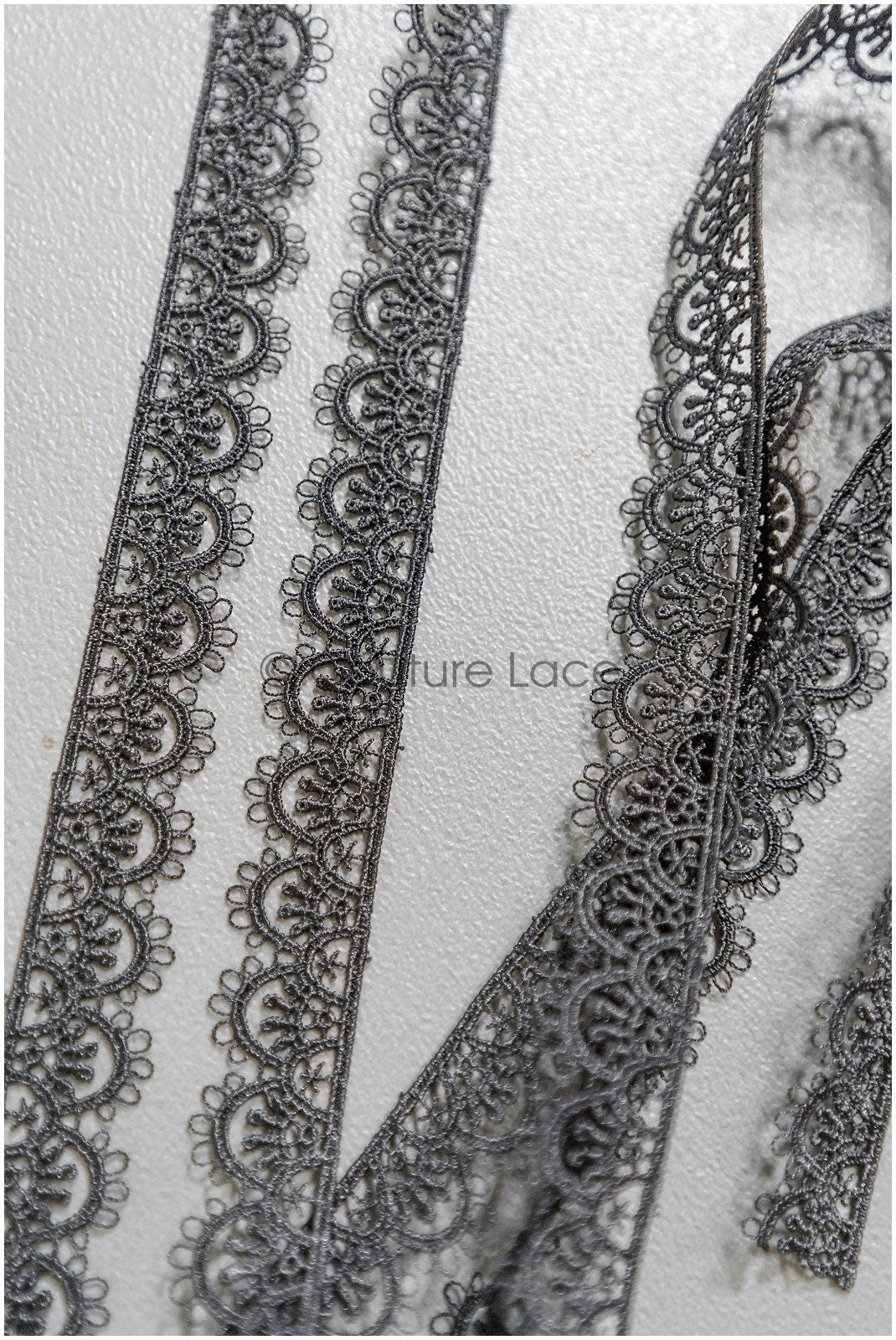 4yds / black boho crochet lace trim / geometric lace trim / bridal guipure lace trim / black lace // T22-221