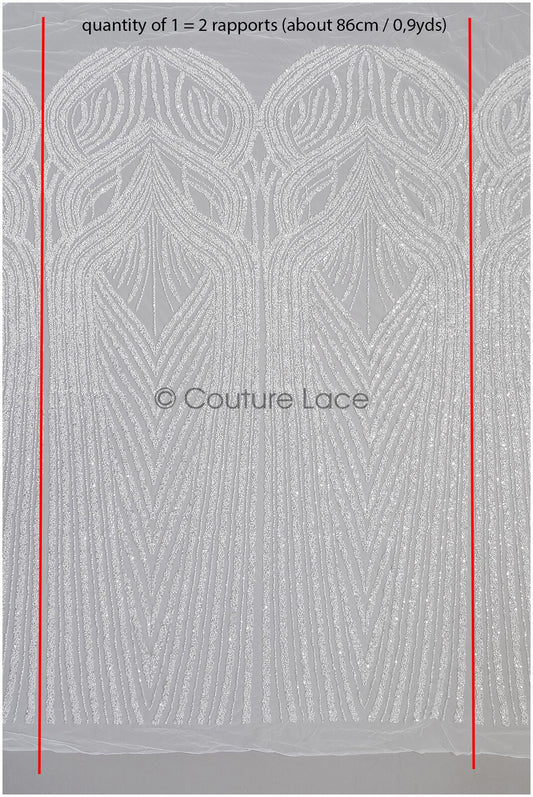 Heavy pearl bridal lace off-white/ couture lace fabric with pearls/ heavy wedding lace/ bridal lace fabric// L22-099