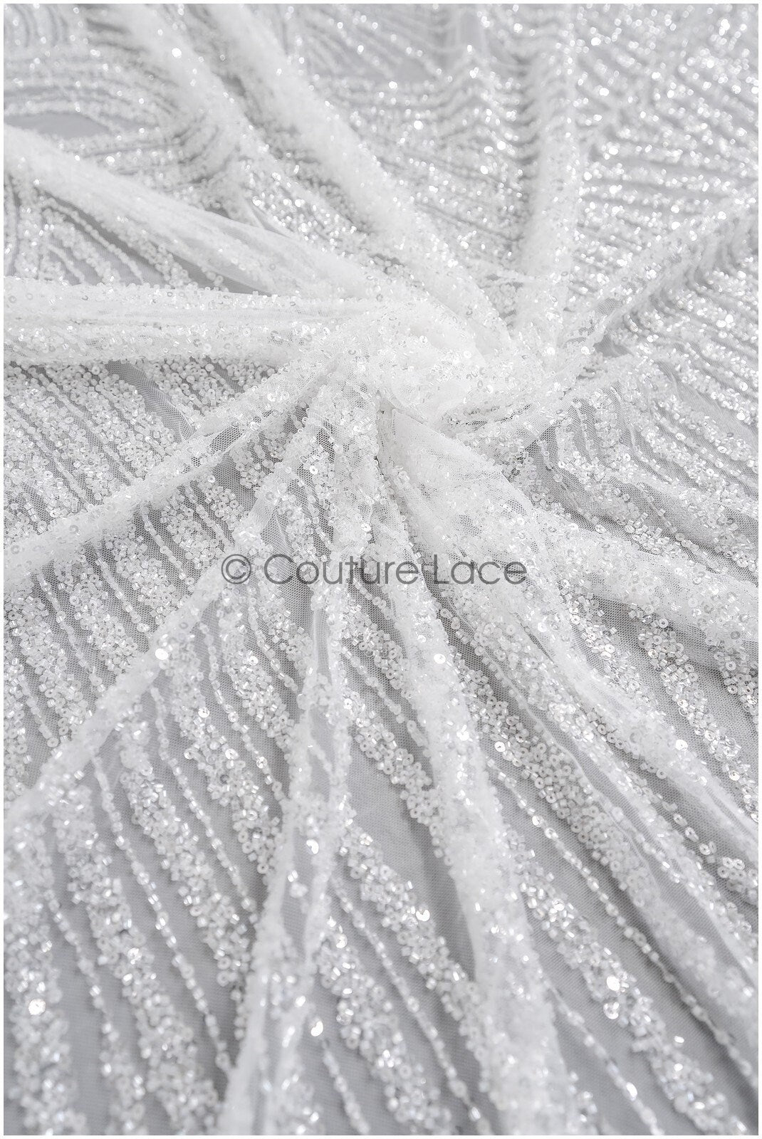 Schwere Perlen Brautspitze Off-White/ Couture Spitzenstoff mit Perlen/ schwere Hochzeitsspitze/ Brautspitze Stoff// L22-099