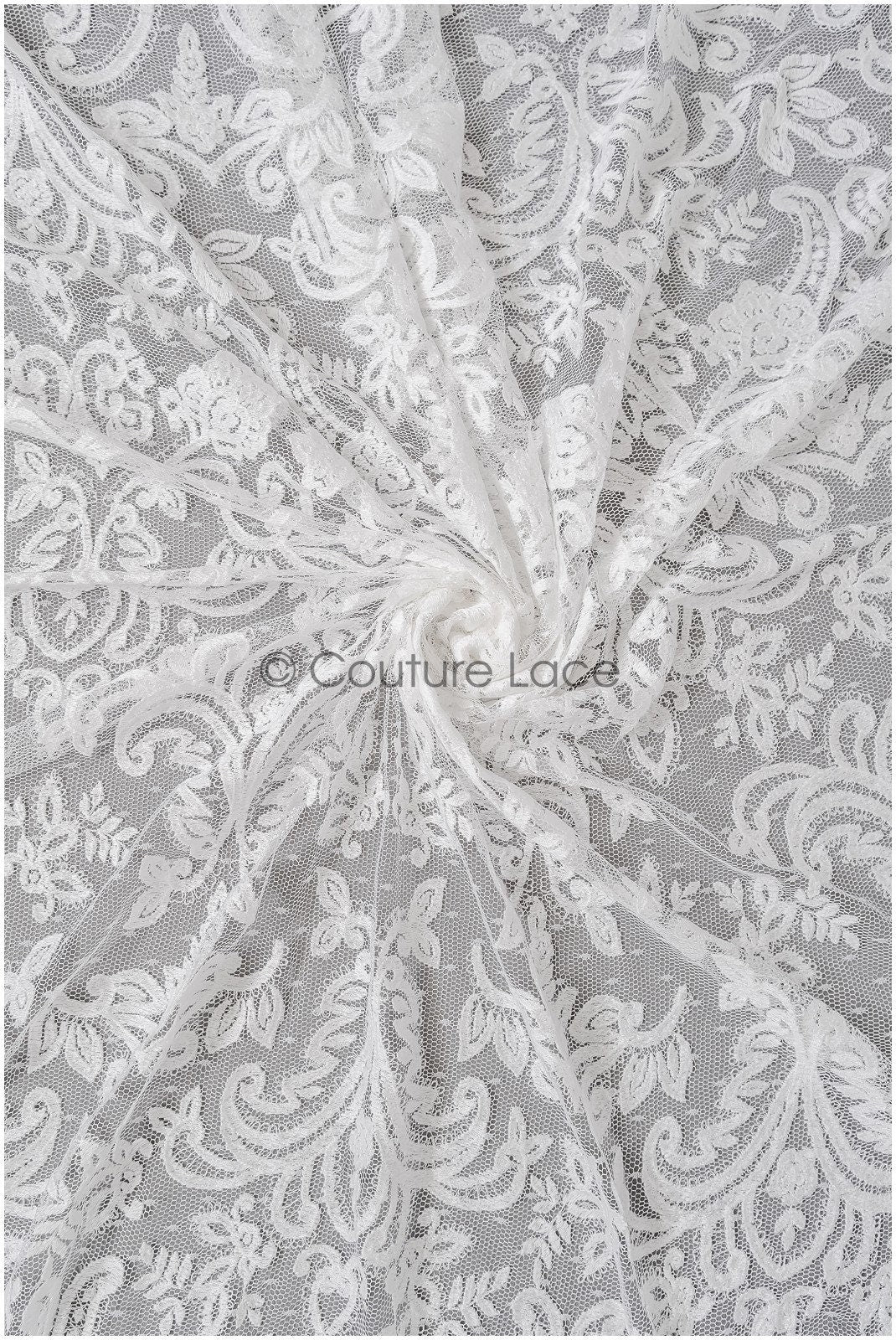 Wunderschöner Spitzenstoff Off-White/ Pünktchen Tüllsockel/ Couture Spitzenstoff/ Boho Braut Spitze// L22-271B