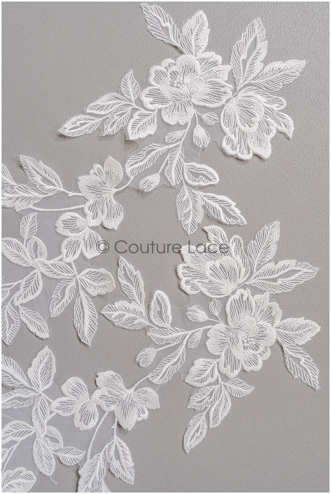 romantischer Blumen-Spitzenaufnäher/ Baumwollblumen Applikation/ Hochzeitskleid Spitzenapplikation/ Brautblumen Applikation// A22-268