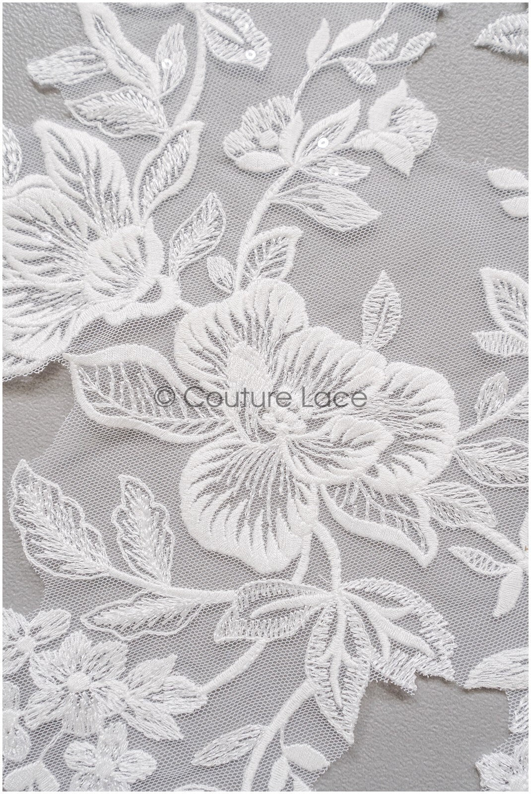 romantischer Blumen-Spitzenaufnäher / Baumwollblumen Applikation / Hochzeitskleid Spitzenapplikation / Brautblumen Applikation// A22-267