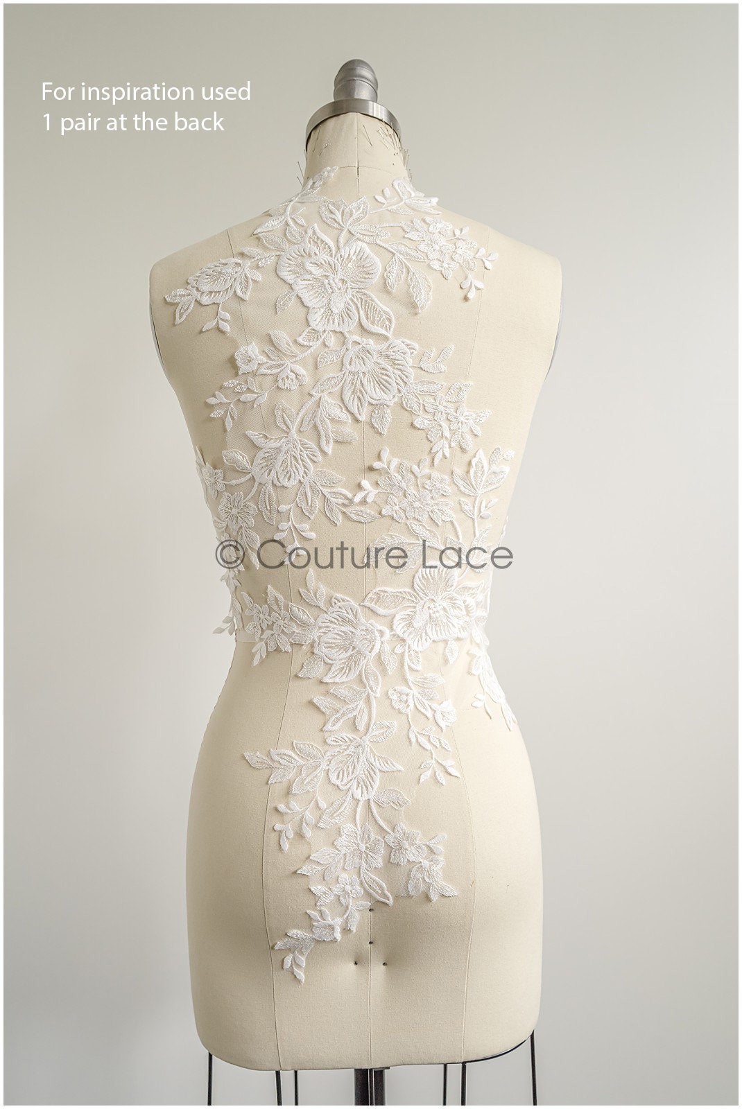 romantischer Blumen-Spitzenaufnäher / Baumwollblumen Applikation / Hochzeitskleid Spitzenapplikation / Brautblumen Applikation// A22-267