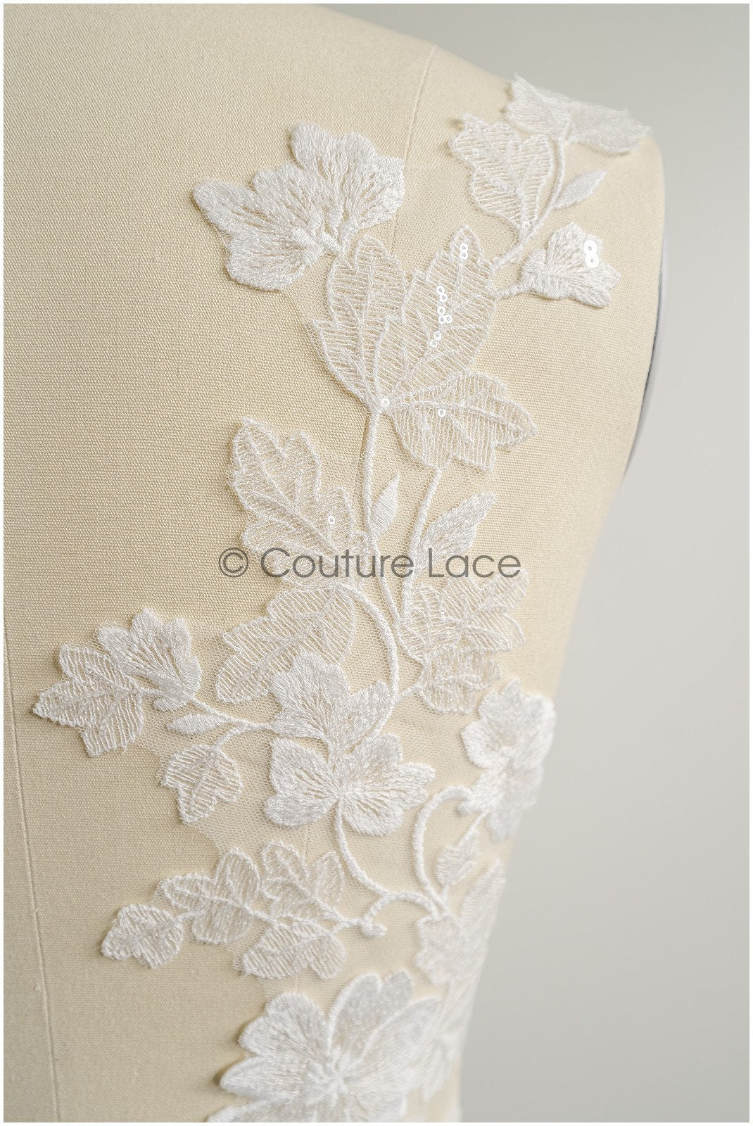 romantischer Blumen-Spitzenaufnäher/ Baumwollblumen Applikation/ Hochzeitskleid Spitzenapplikation/ Brautblumen Applikation// A22-266